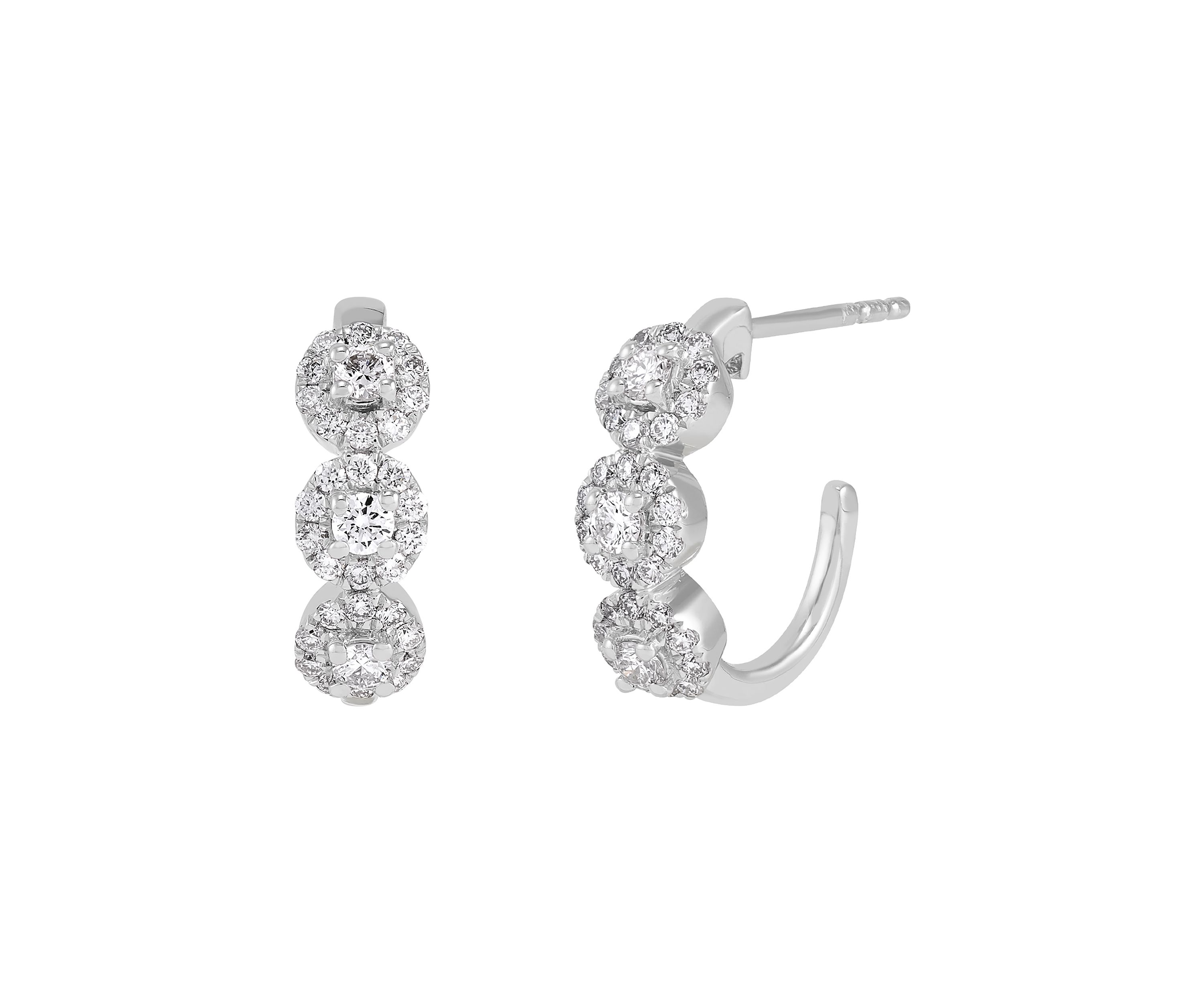 1/2 ct. t.w. Lab Grown Diamond Hoop Earrings in Sterling Silver