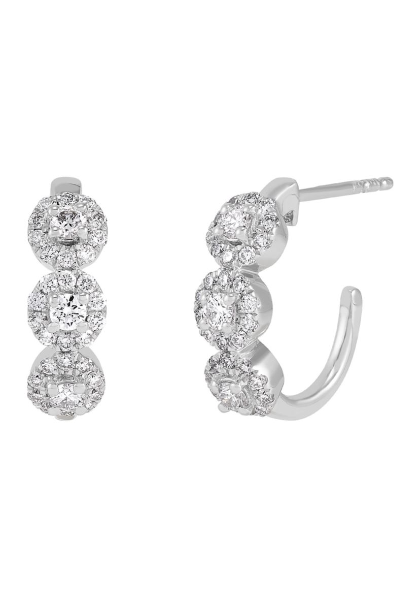 1/2 ct. t.w. Lab Grown Diamond Hoop Earrings in Sterling Silver