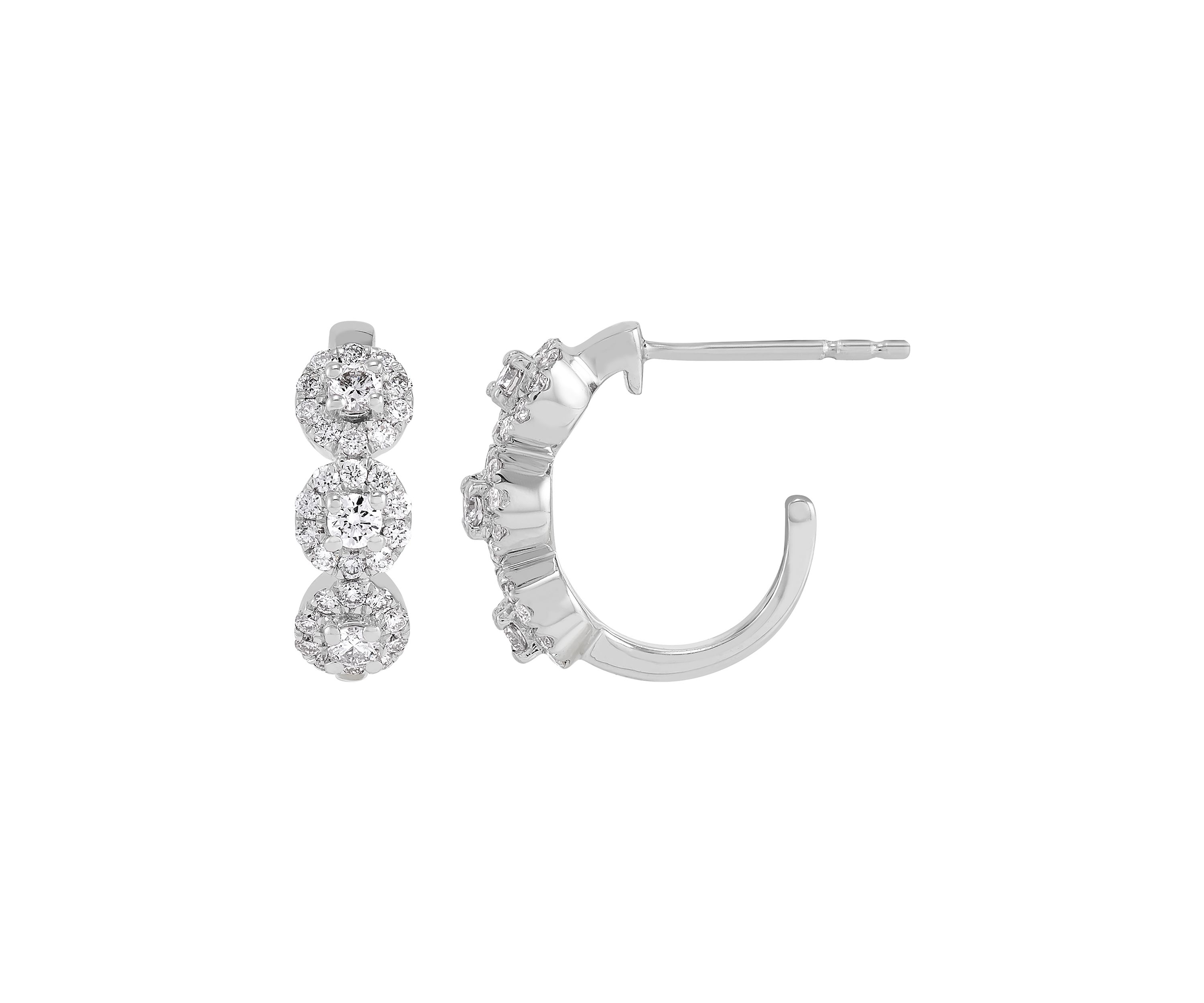 1/2 ct. t.w. Lab Grown Diamond Hoop Earrings in Sterling Silver