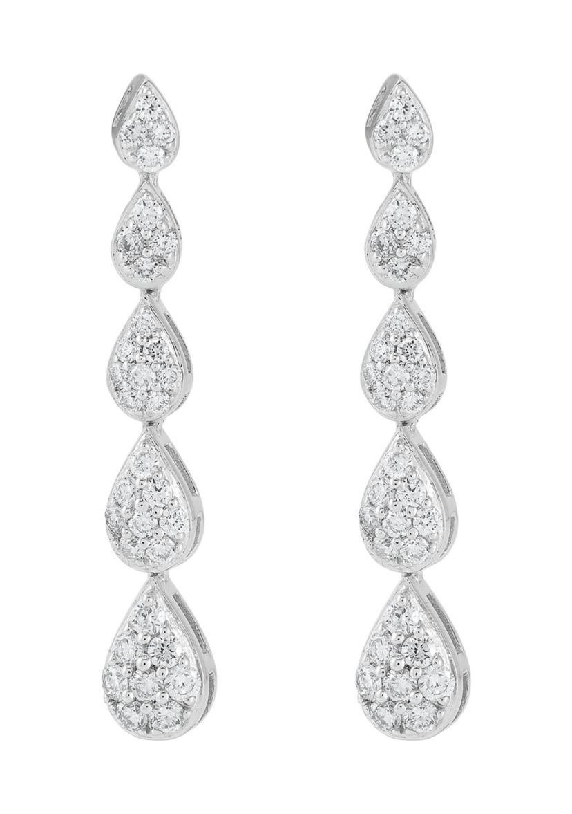 Lab Grown 1/2 ct. t.w. Diamond Drop Earrings in Sterling Silver