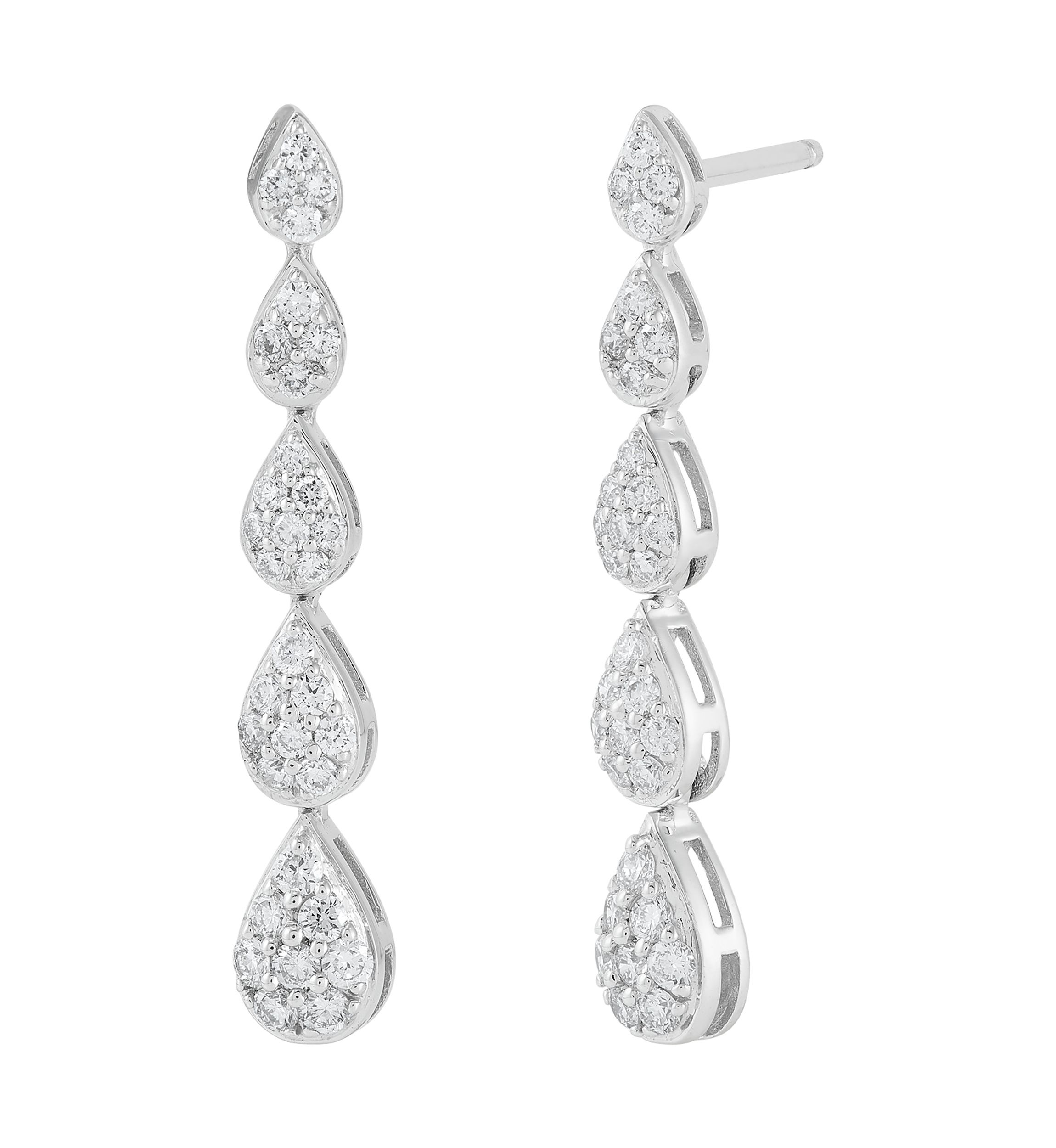Lab Grown 1/2 ct. t.w. Diamond Drop Earrings in Sterling Silver
