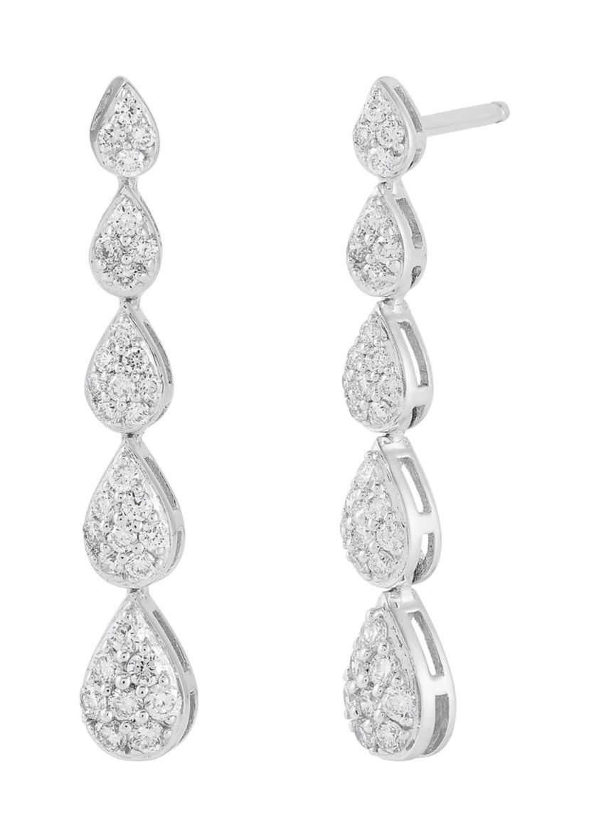 Lab Grown 1/2 ct. t.w. Diamond Drop Earrings in Sterling Silver