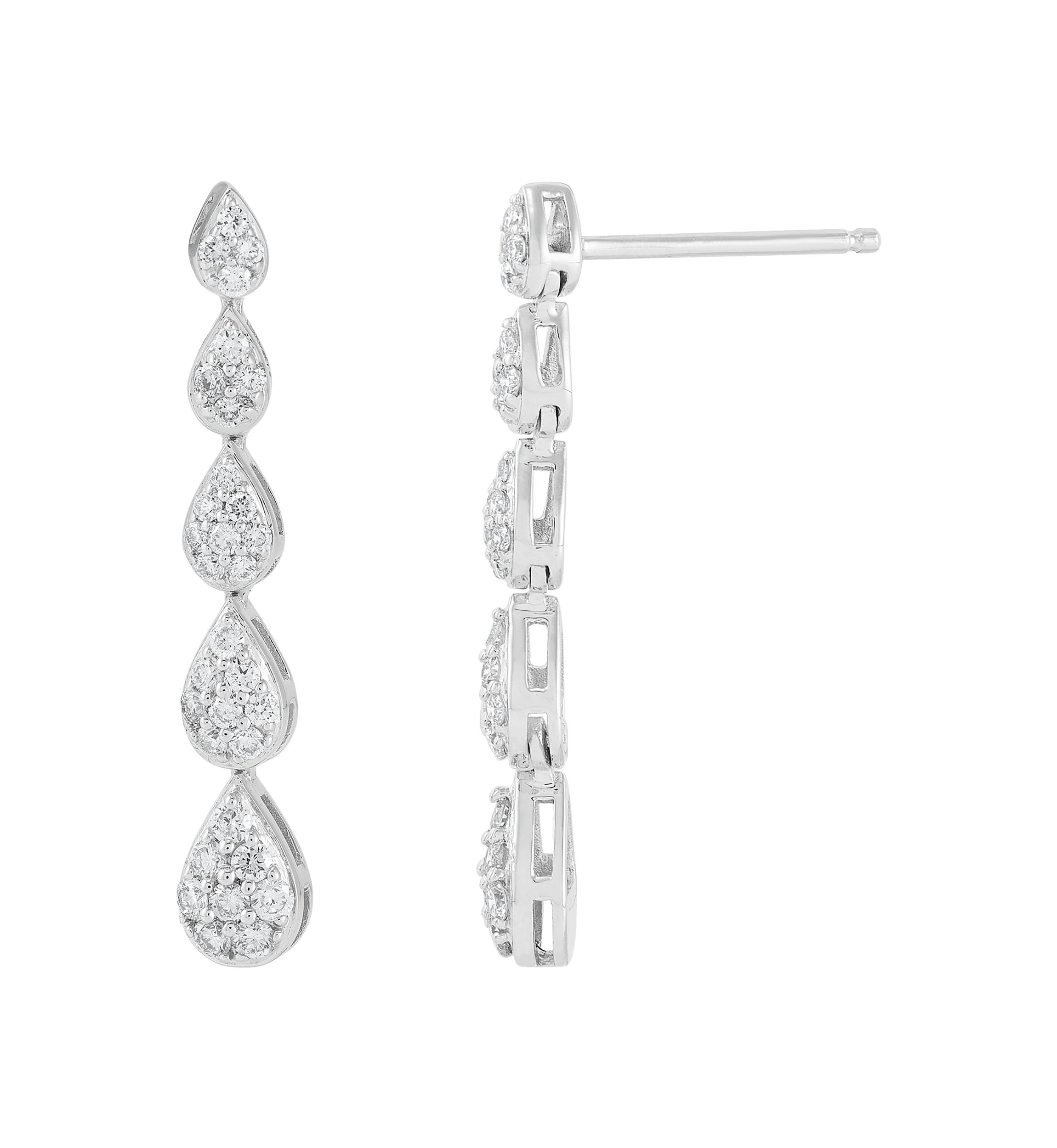 Lab Grown 1/2 ct. t.w. Diamond Drop Earrings in Sterling Silver