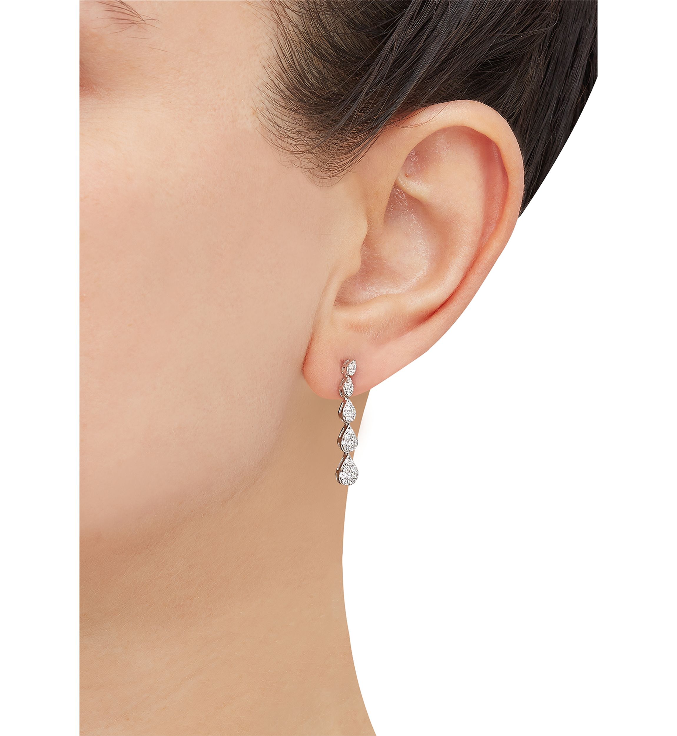 Lab Grown 1/2 ct. t.w. Diamond Drop Earrings in Sterling Silver
