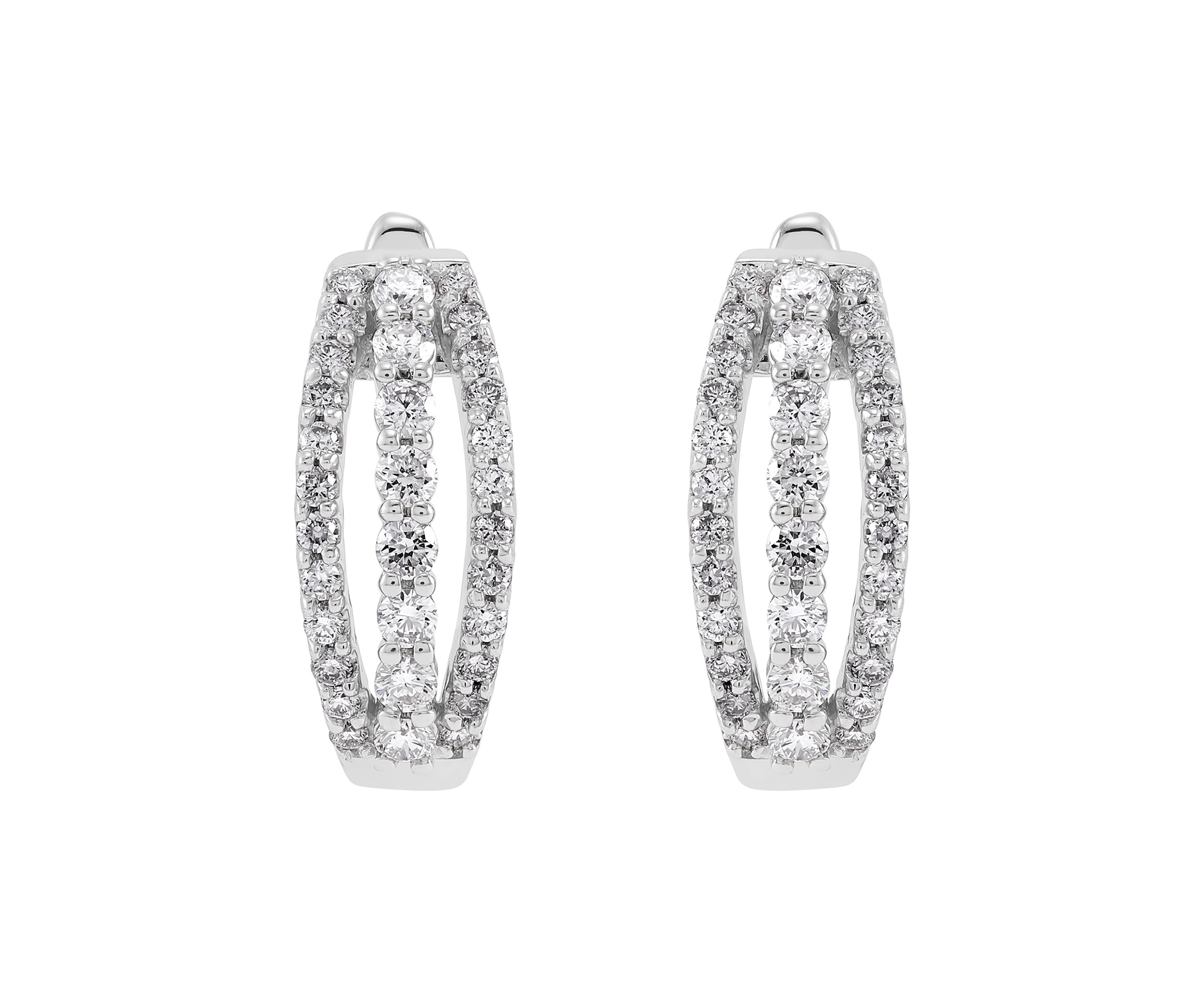 1/2 ct. t.w. Lab Grown Diamond Hoop Earrings in Sterling Silver