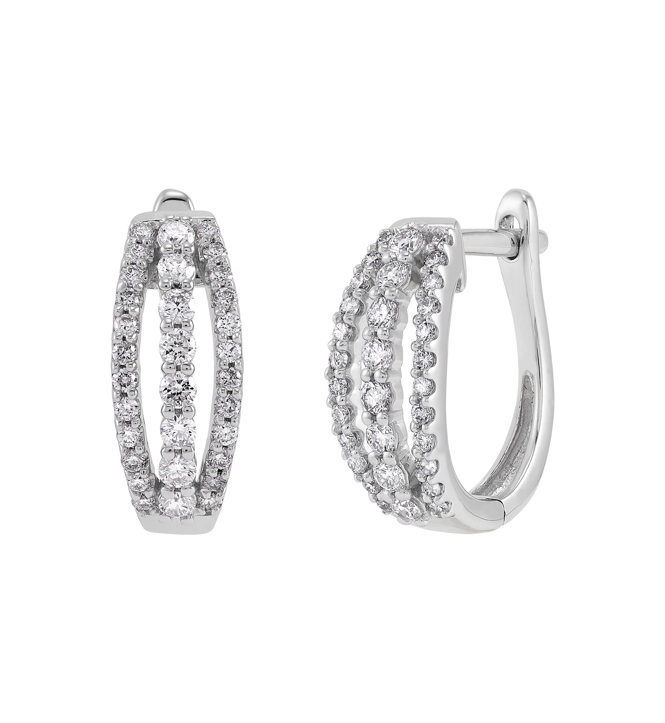 1/2 ct. t.w. Lab Grown Diamond Hoop Earrings in Sterling Silver
