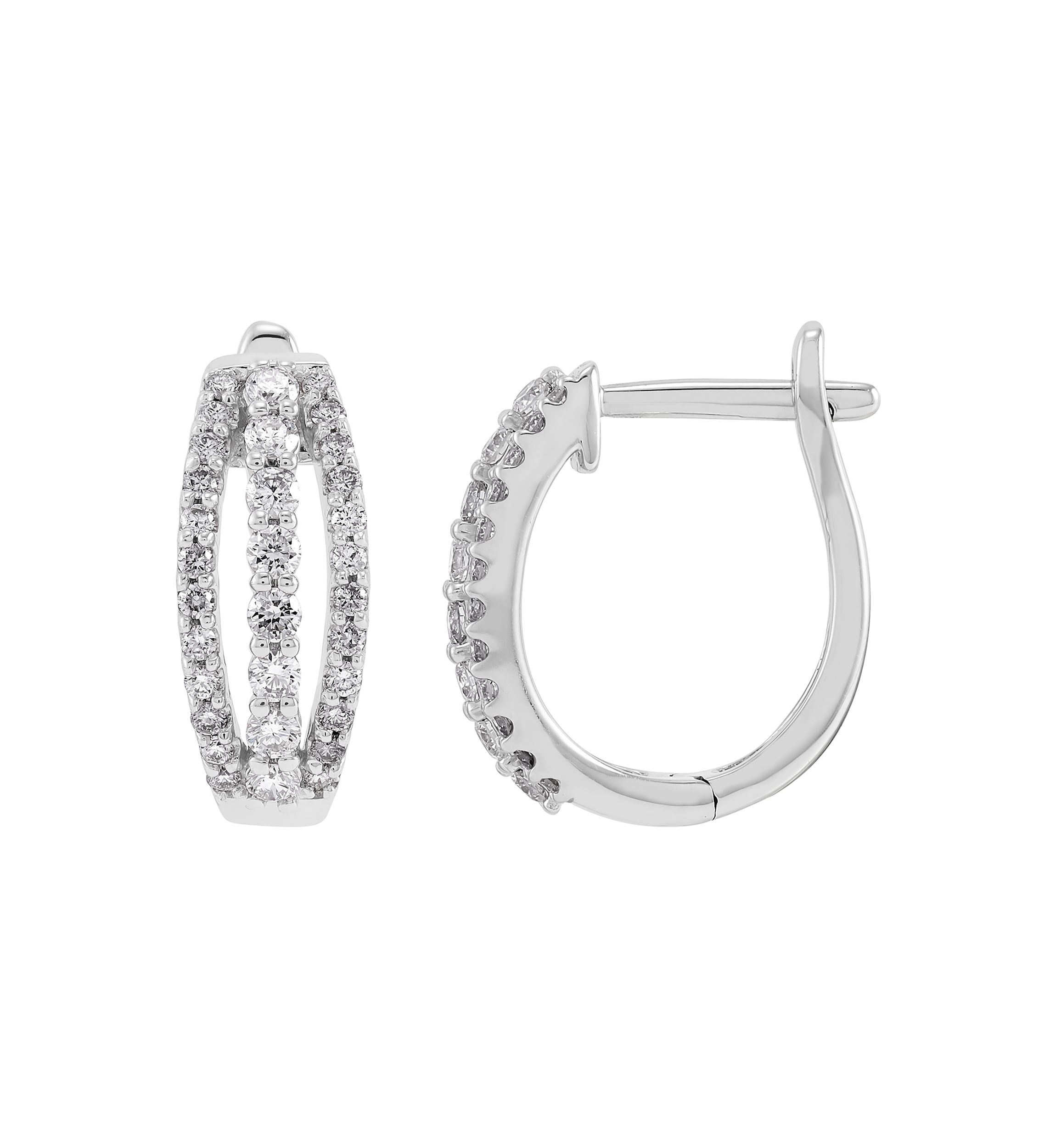 1/2 ct. t.w. Lab Grown Diamond Hoop Earrings in Sterling Silver