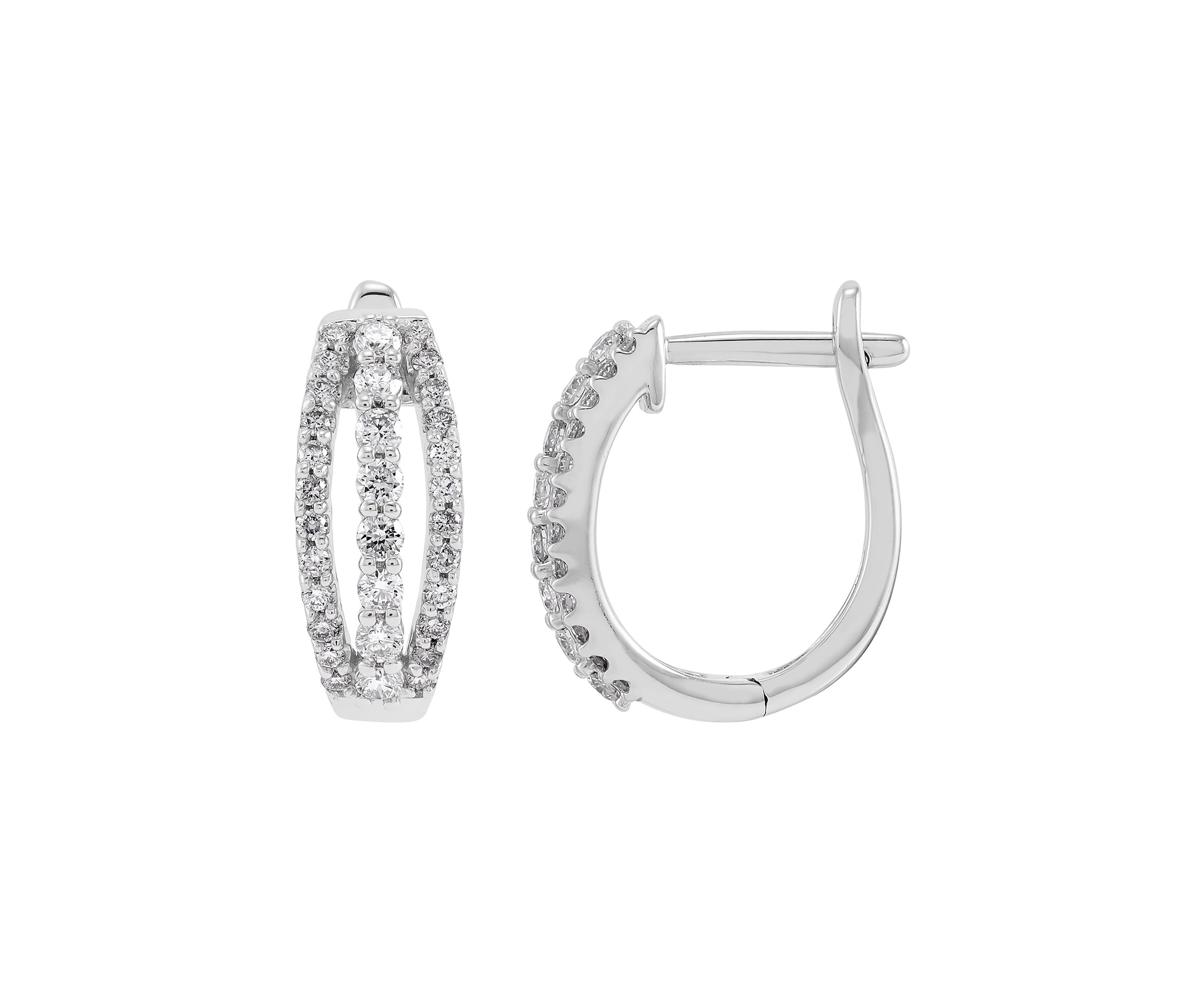 1/2 ct. t.w. Lab Grown Diamond Hoop Earrings in Sterling Silver