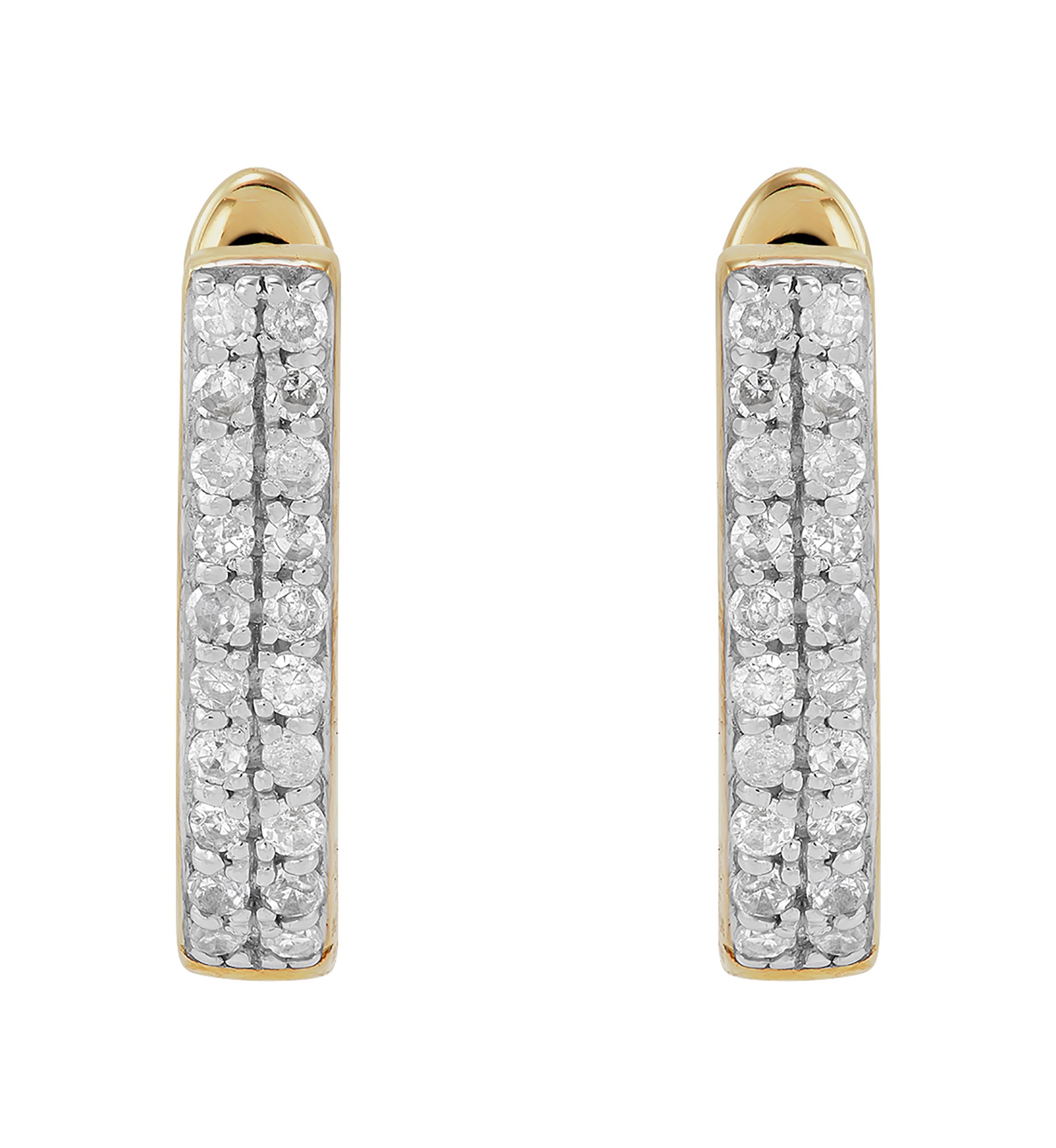 1/10 ct. t.w. Diamond Oval Huggie Earrings in 10K Yellow Gold