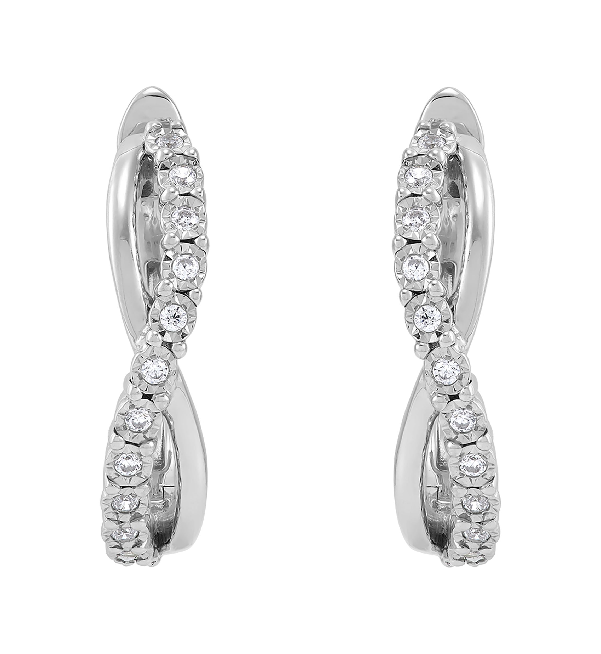 1/5 ct. t.w. Lab Created Diamond Hoop Earrings in Sterling Silver