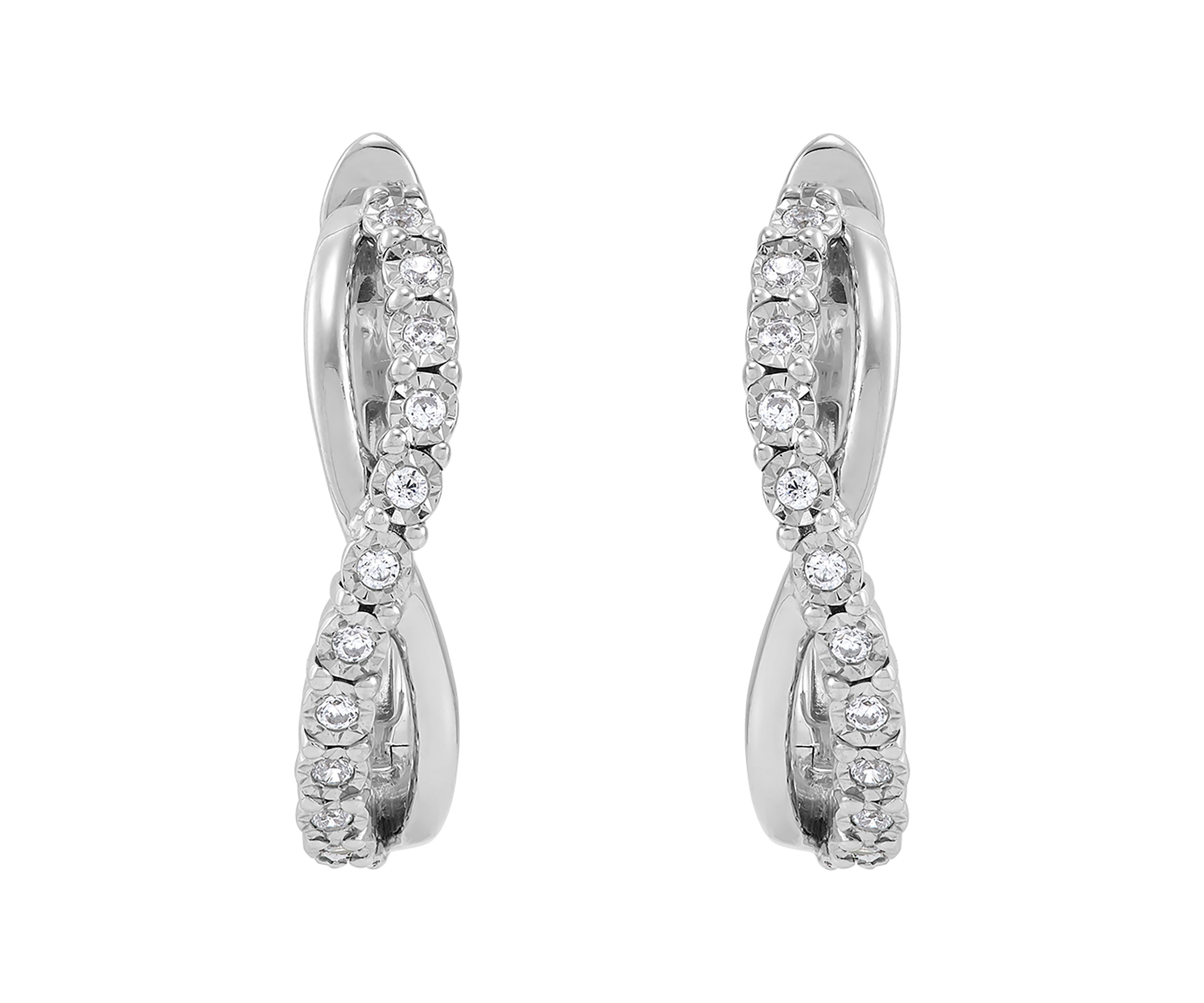 1/5 ct. t.w. Lab Created Diamond Hoop Earrings in Sterling Silver
