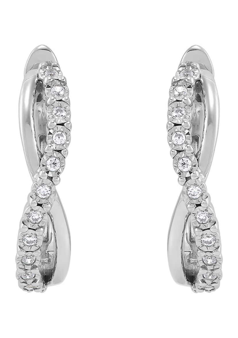 1/5 ct. t.w. Lab Created Diamond Hoop Earrings in Sterling Silver