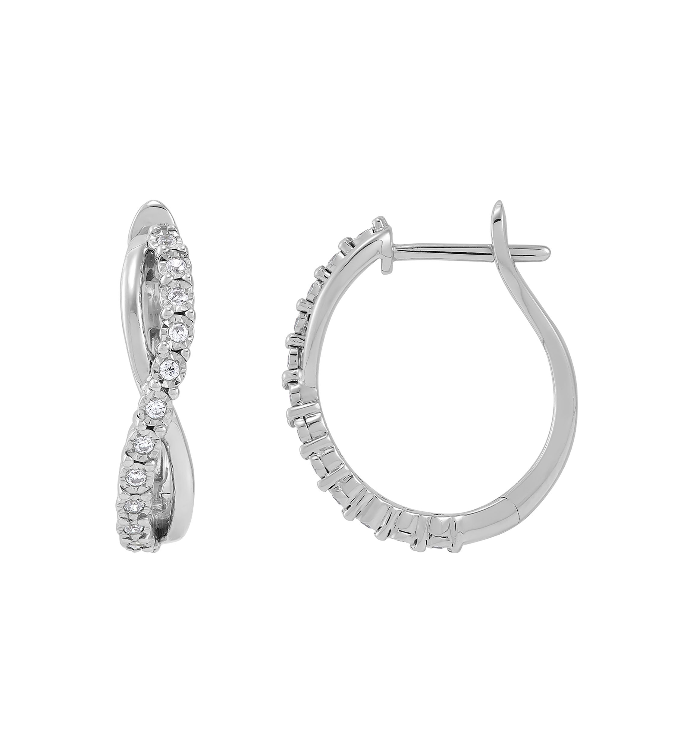 1/5 ct. t.w. Lab Created Diamond Hoop Earrings in Sterling Silver