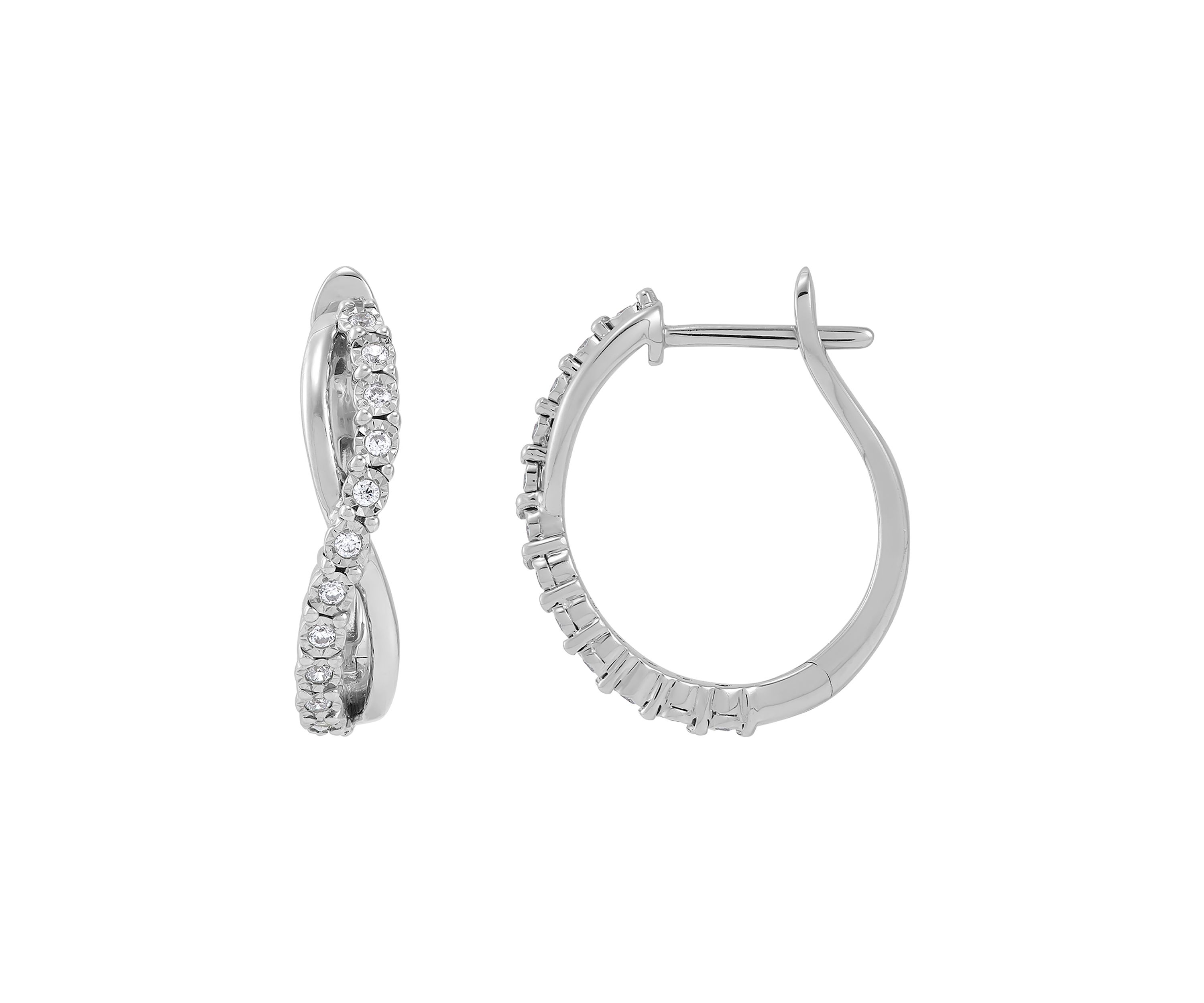 1/5 ct. t.w. Lab Created Diamond Hoop Earrings in Sterling Silver