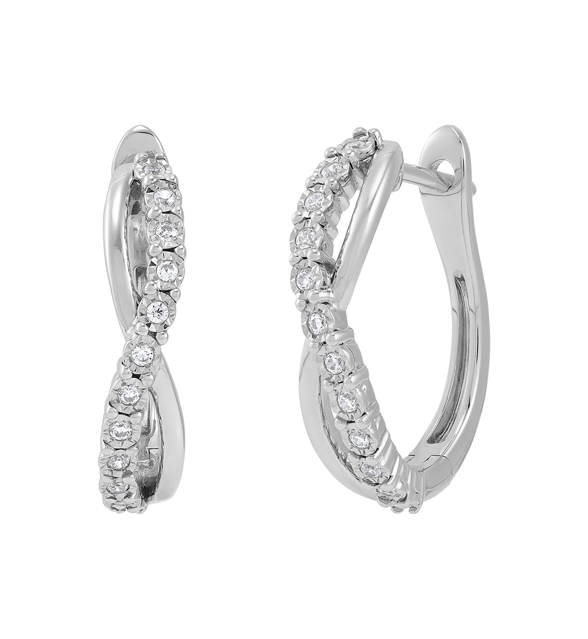 1/5 ct. t.w. Lab Created Diamond Hoop Earrings in Sterling Silver