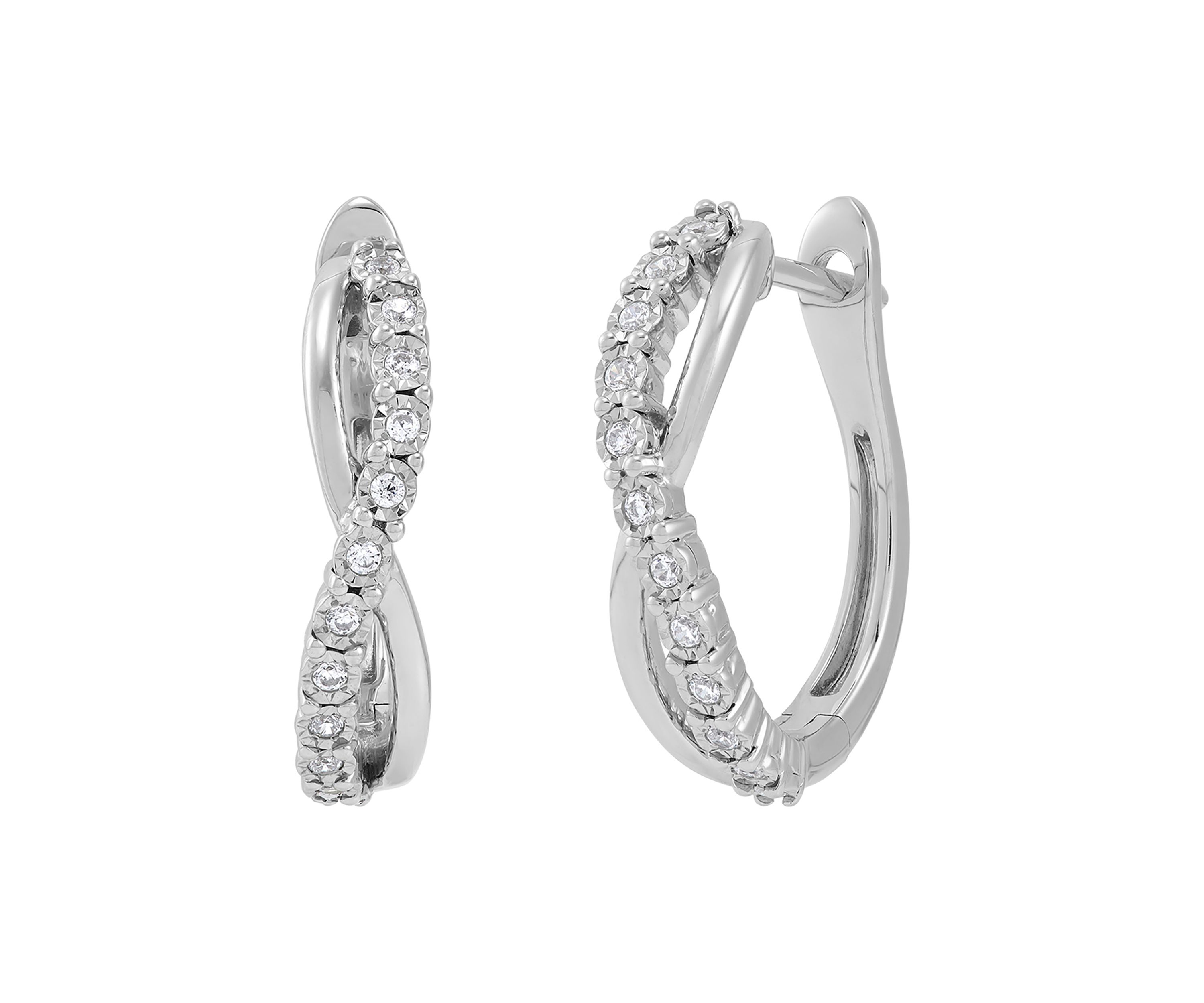 1/5 ct. t.w. Lab Created Diamond Hoop Earrings in Sterling Silver