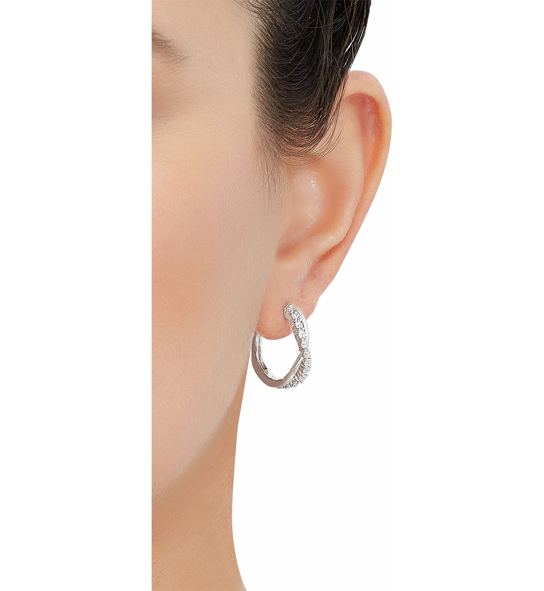 1/5 ct. t.w. Lab Created Diamond Hoop Earrings in Sterling Silver
