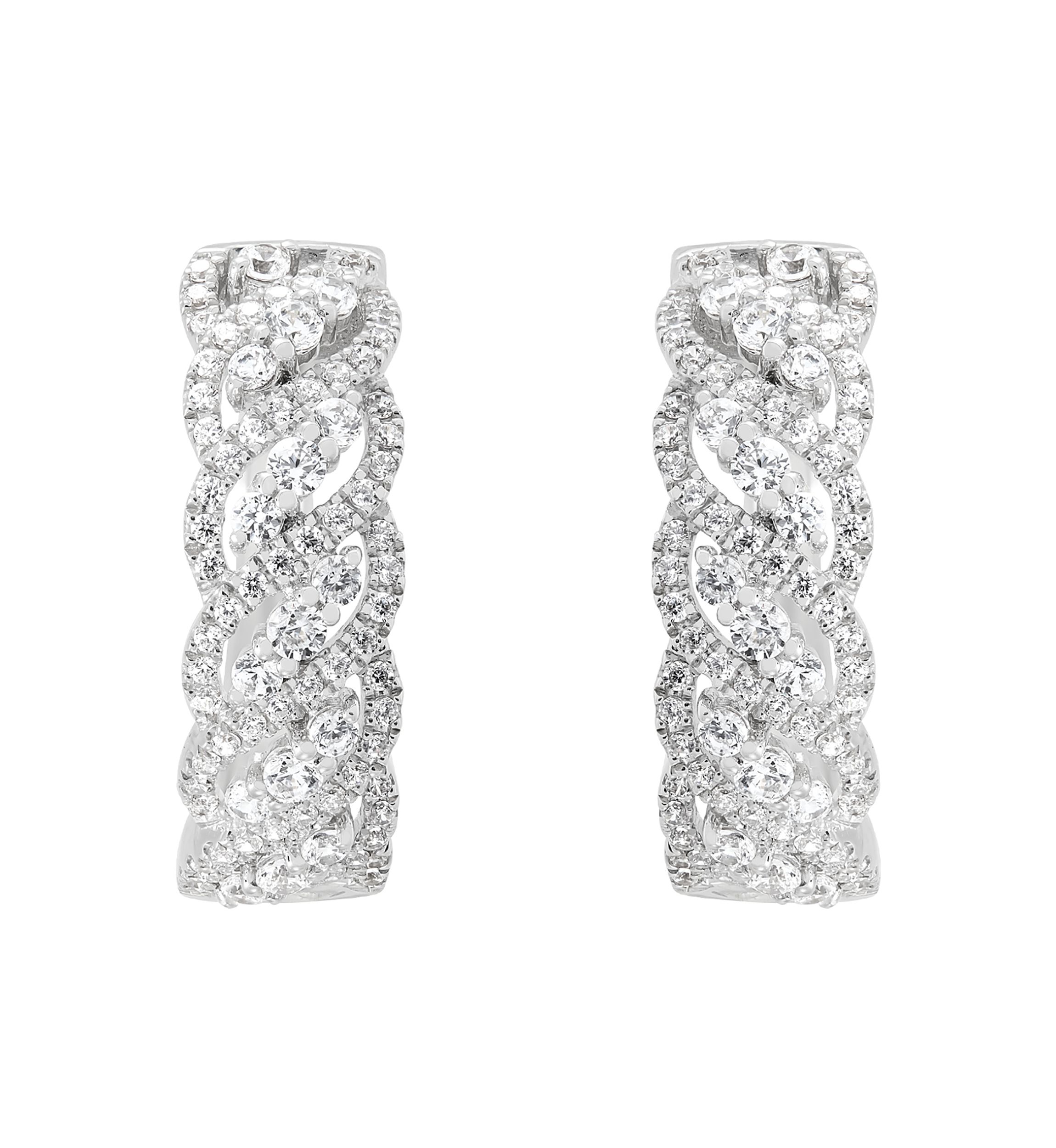 1 ct. t.w. Lab-Grown Diamond Hoop Earrings in Sterling Silver
