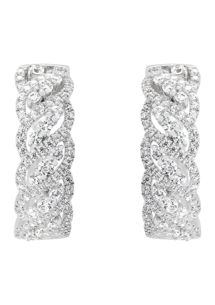 1 ct. t.w. Lab-Grown Diamond Hoop Earrings in Sterling Silver
