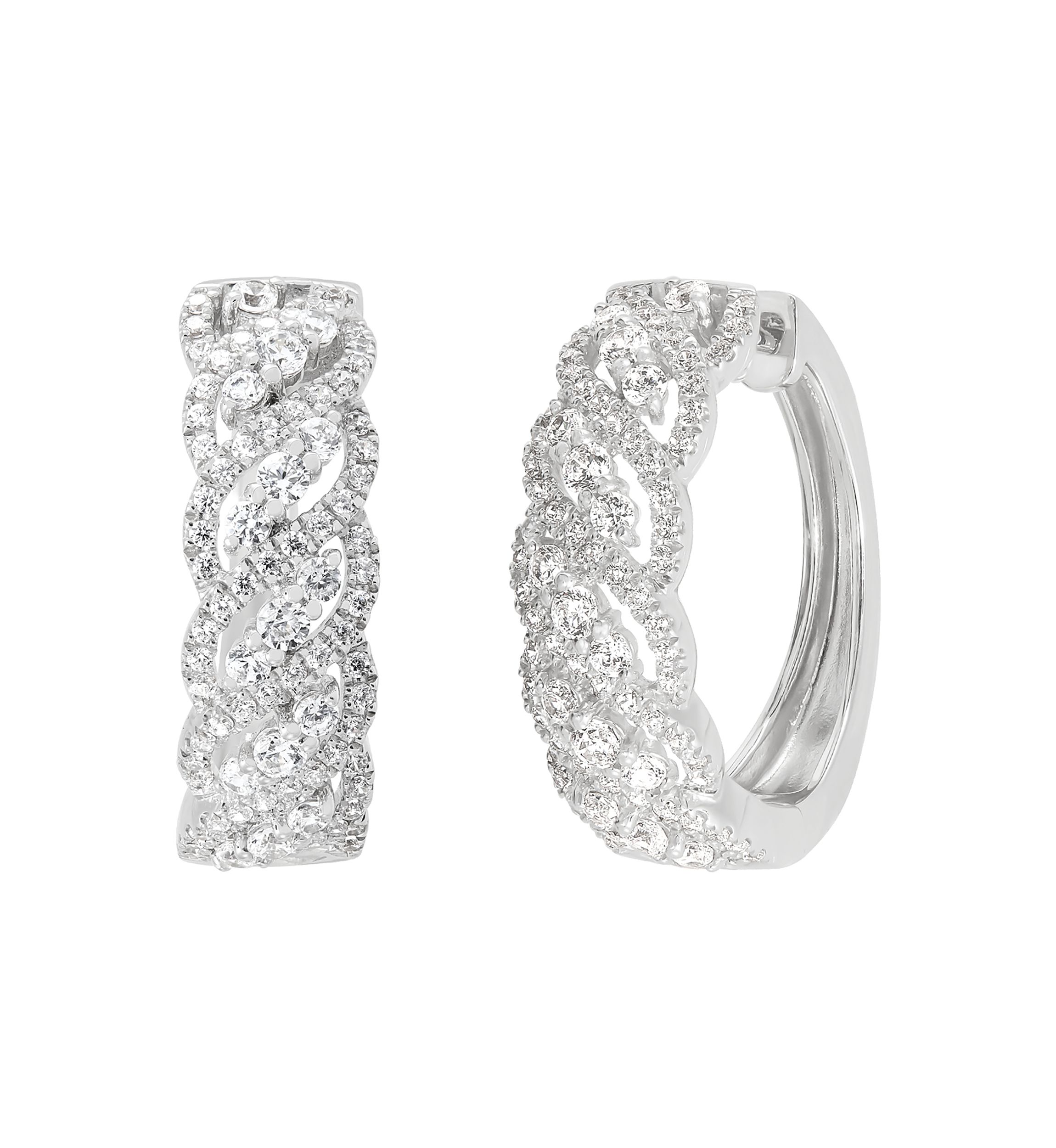 1 ct. t.w. Lab-Grown Diamond Hoop Earrings in Sterling Silver