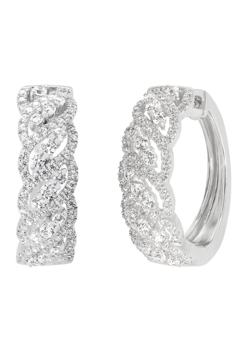 1 ct. t.w. Lab-Grown Diamond Hoop Earrings in Sterling Silver