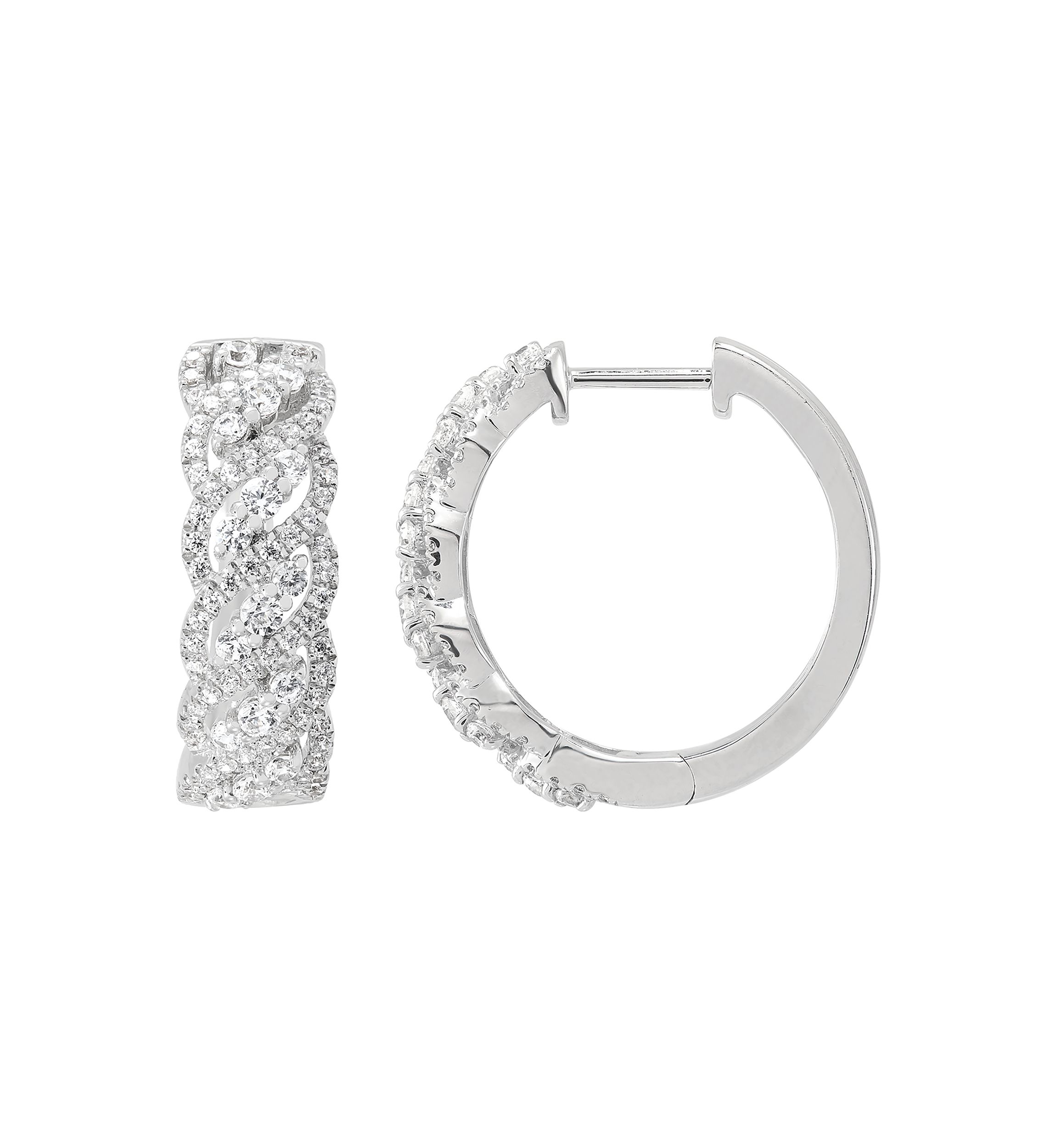 1 ct. t.w. Lab-Grown Diamond Hoop Earrings in Sterling Silver