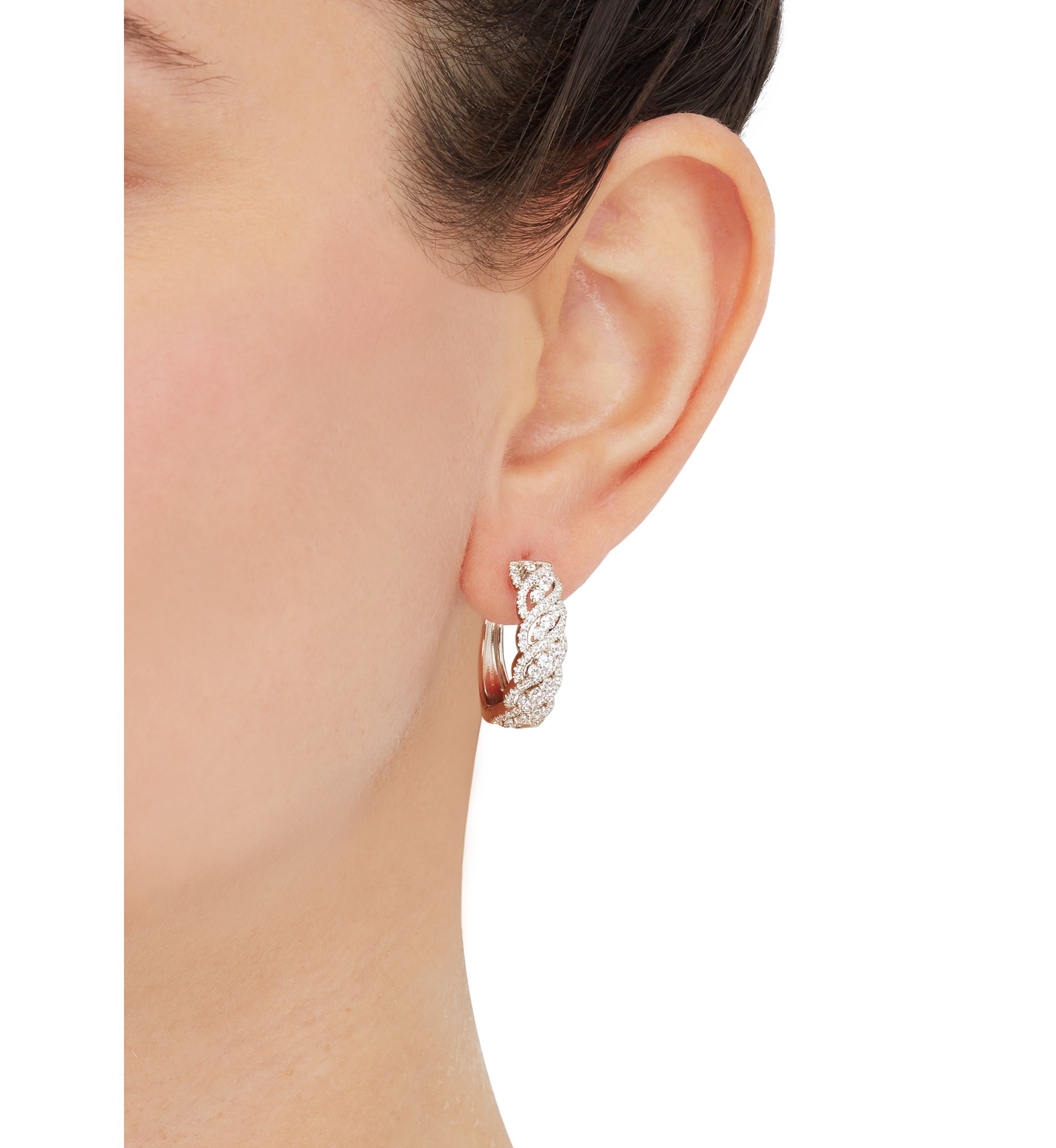 1 ct. t.w. Lab-Grown Diamond Hoop Earrings in Sterling Silver