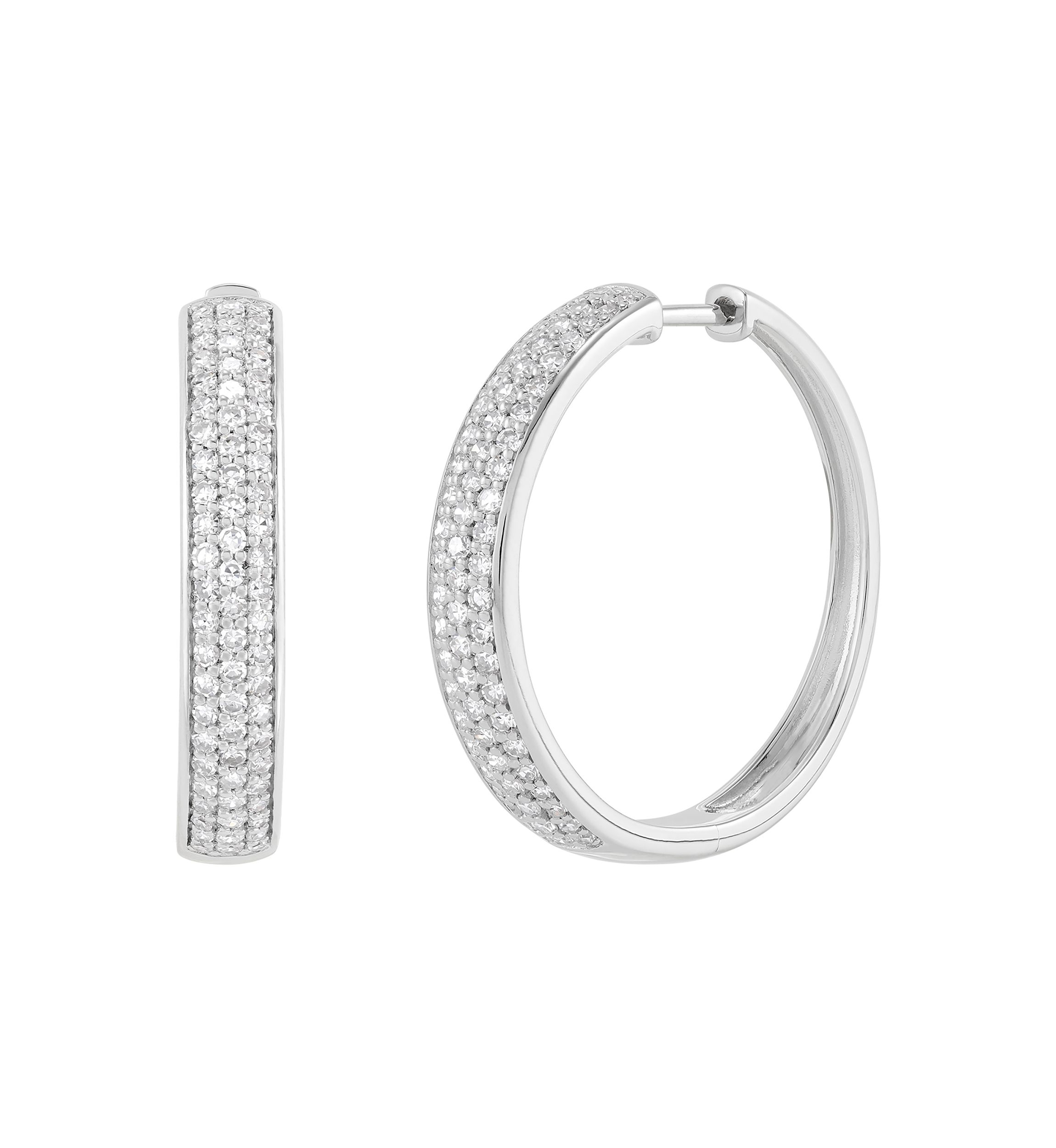 1 ct. t.w. Lab Grown Diamond Hoop Earrings in Sterling Silver