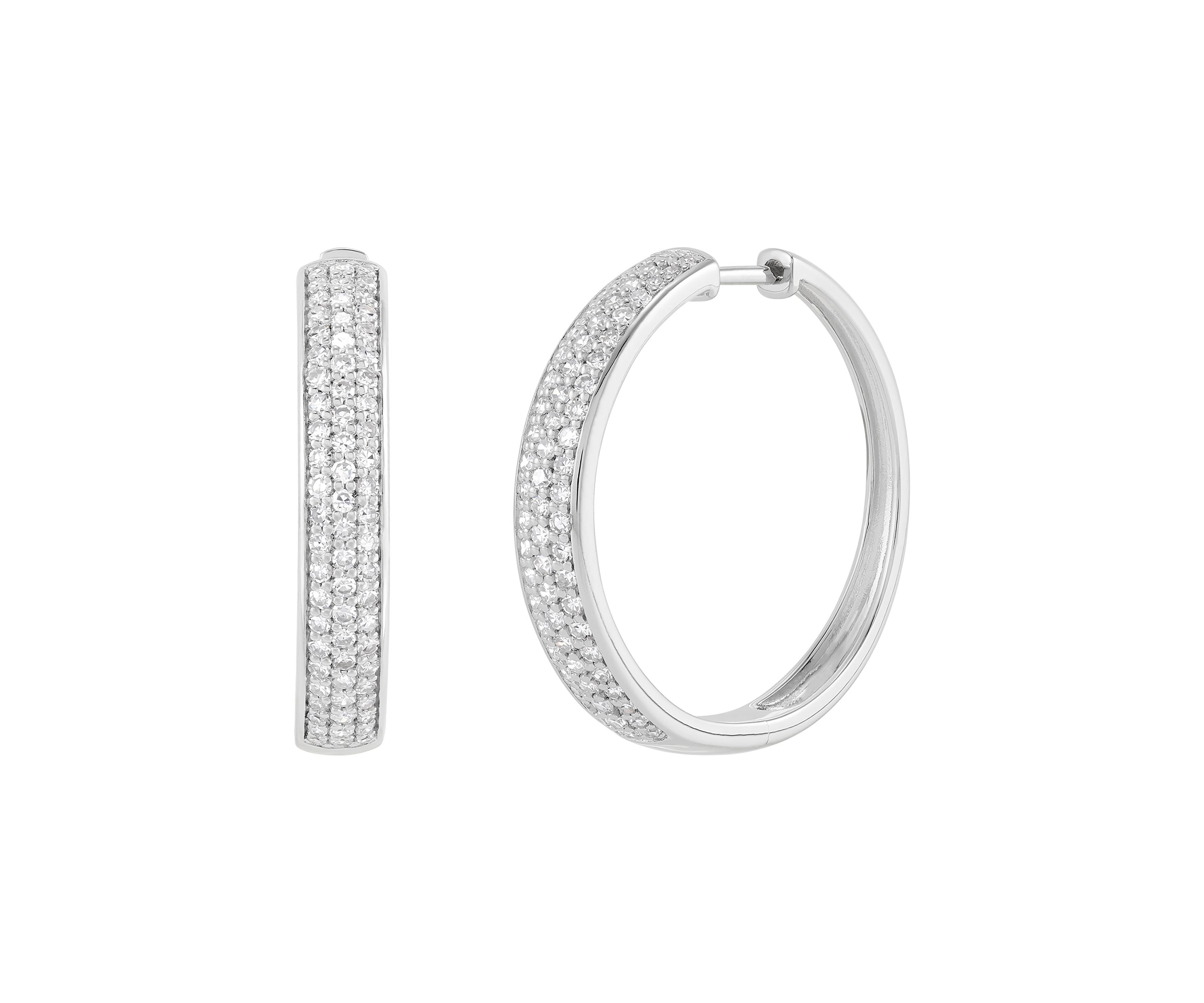 1 ct. t.w. Lab Grown Diamond Hoop Earrings in Sterling Silver