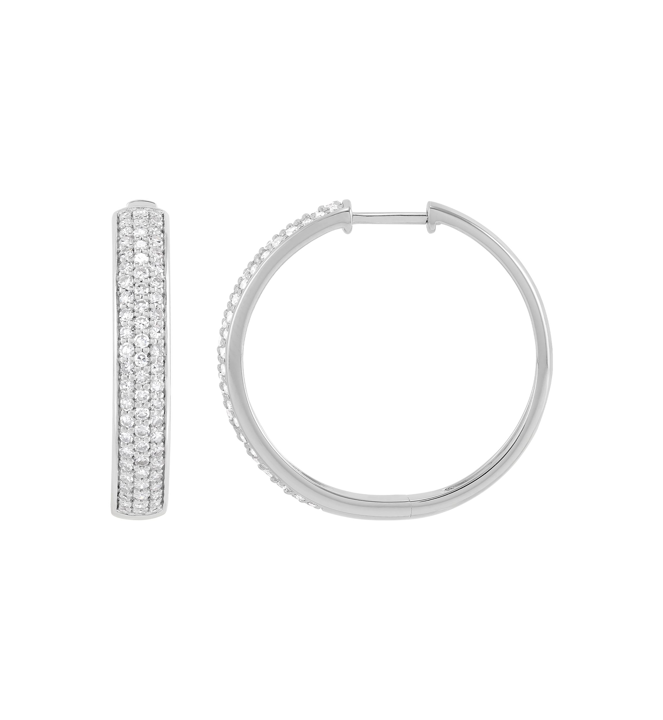 1 ct. t.w. Lab Grown Diamond Hoop Earrings in Sterling Silver