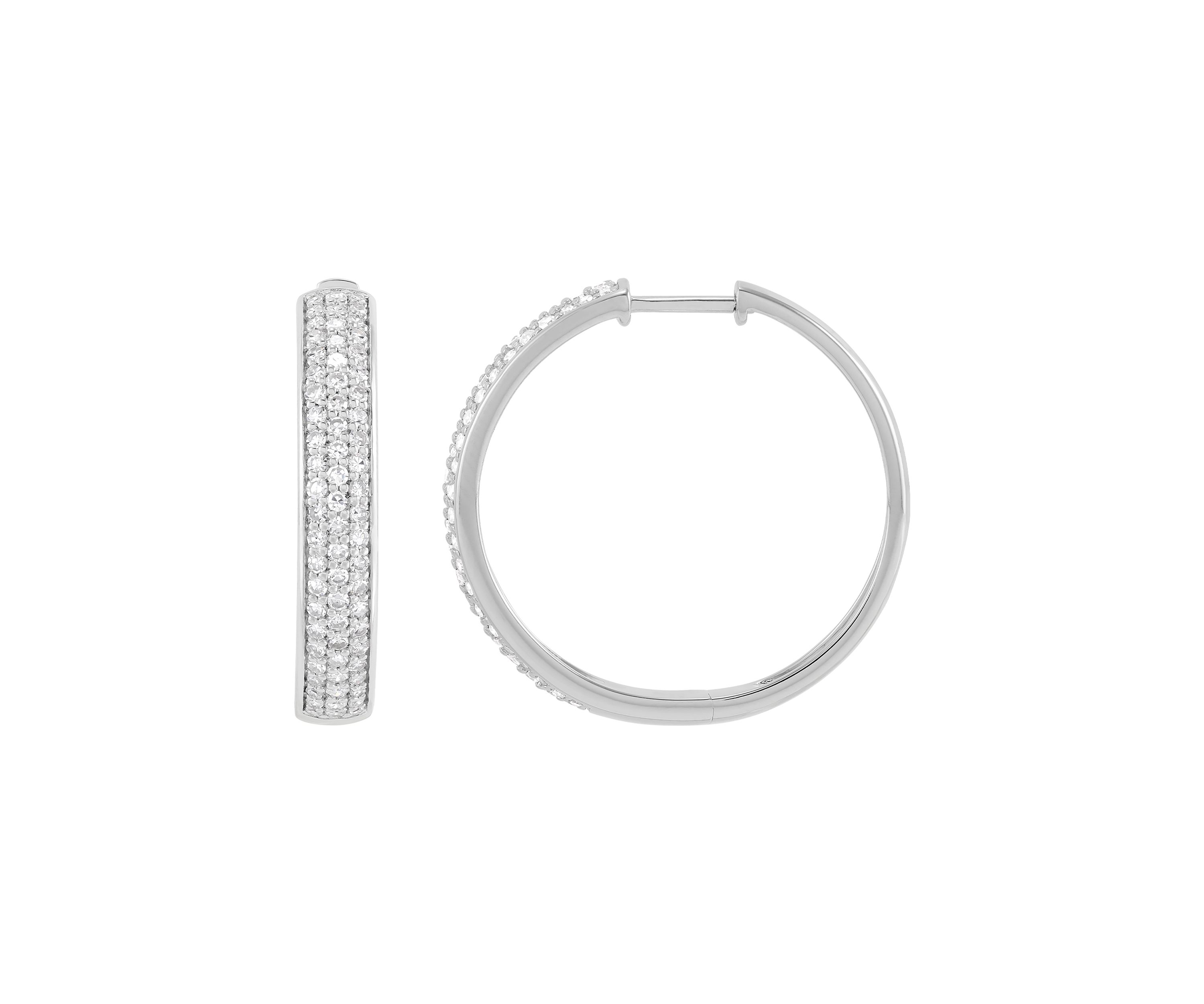 1 ct. t.w. Lab Grown Diamond Hoop Earrings in Sterling Silver