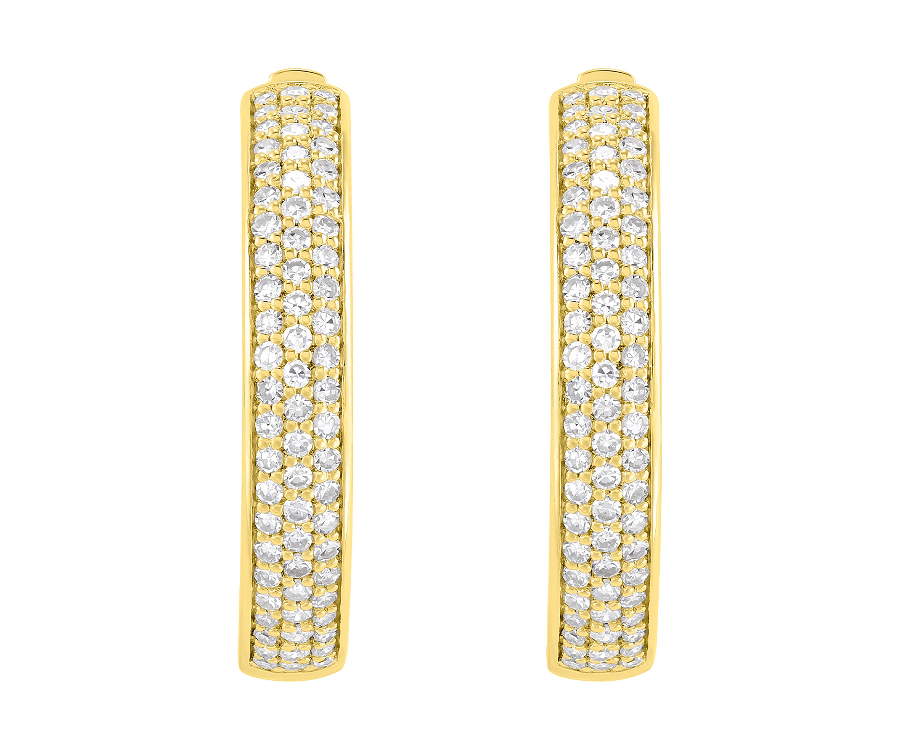 1 ct. t.w. Lab Grown Diamond Hoop Earrings in Sterling Silver