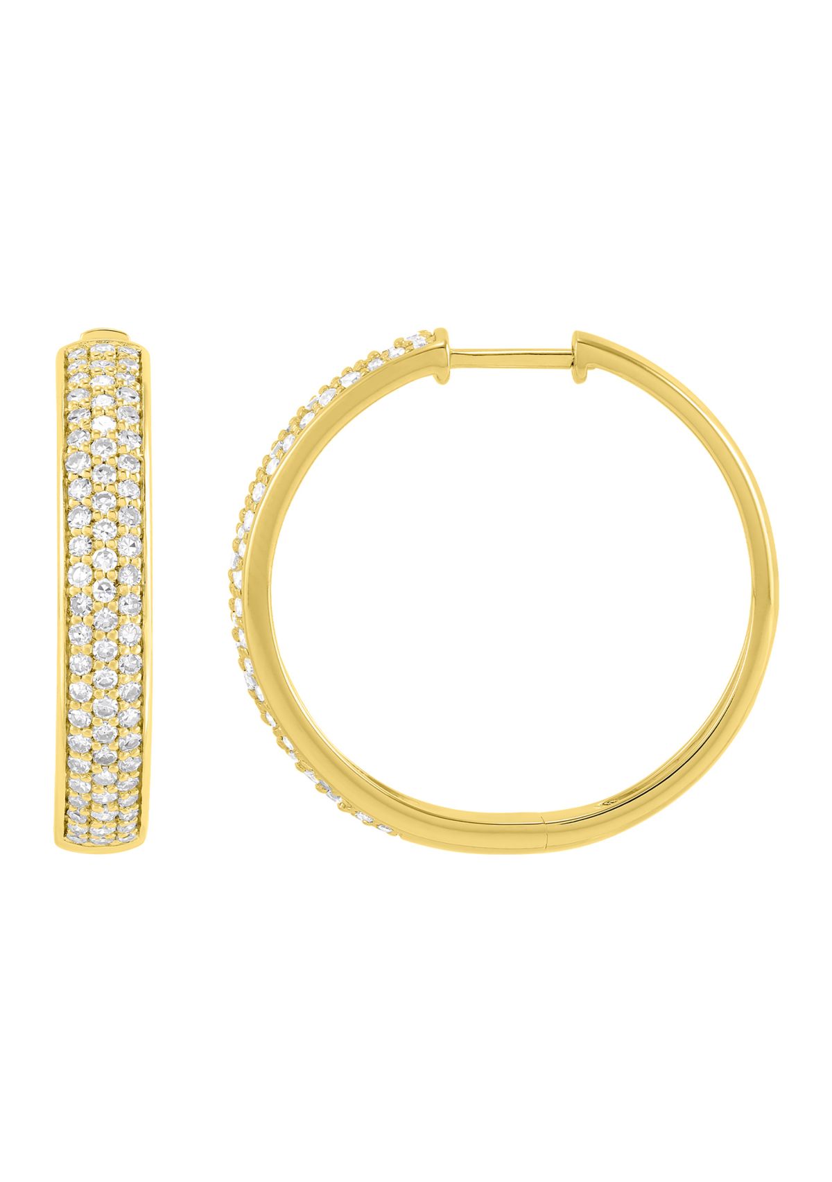 1 ct. t.w. Lab Grown Diamond Hoop Earrings in Sterling Silver