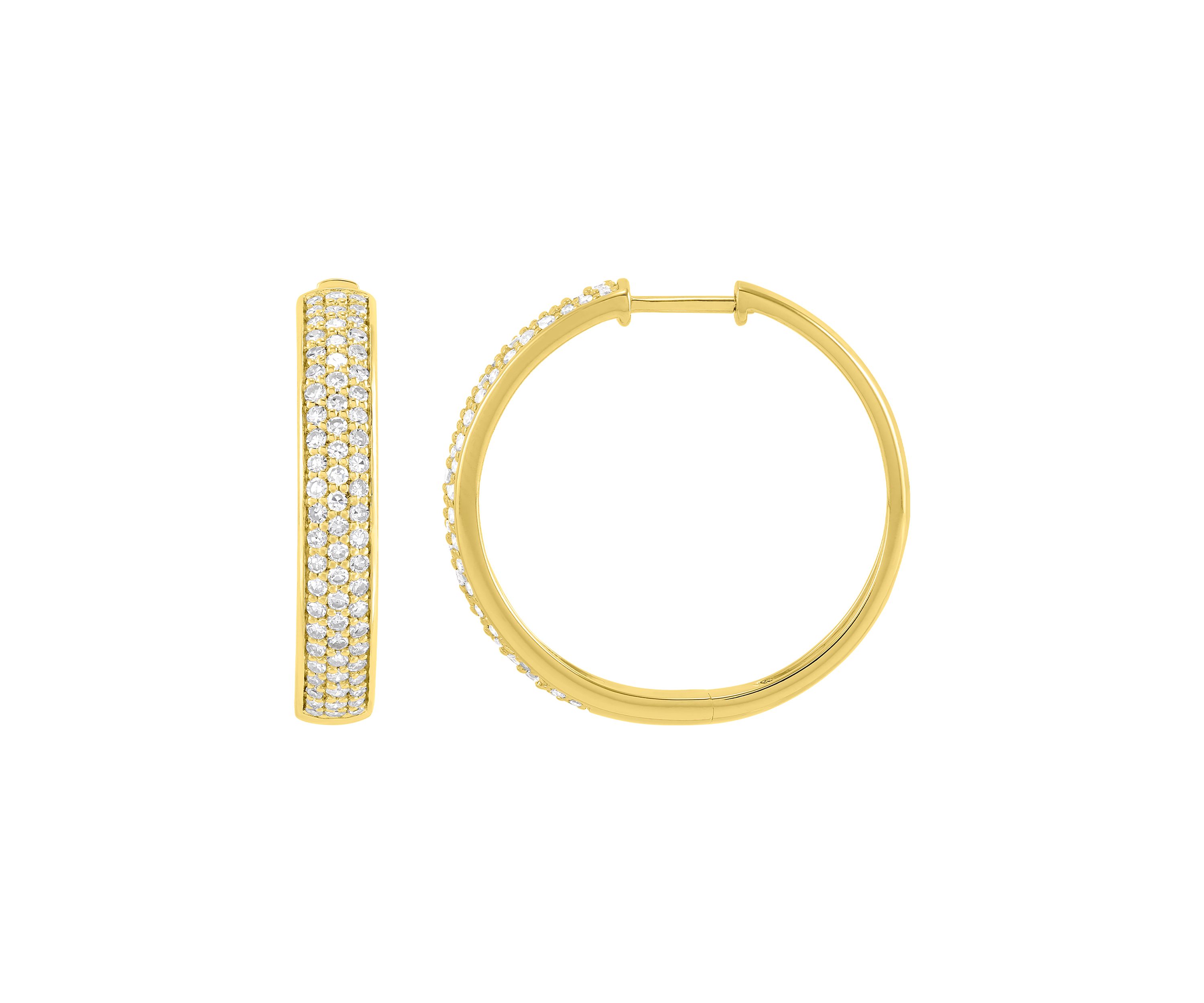 1 ct. t.w. Lab Grown Diamond Hoop Earrings in Sterling Silver