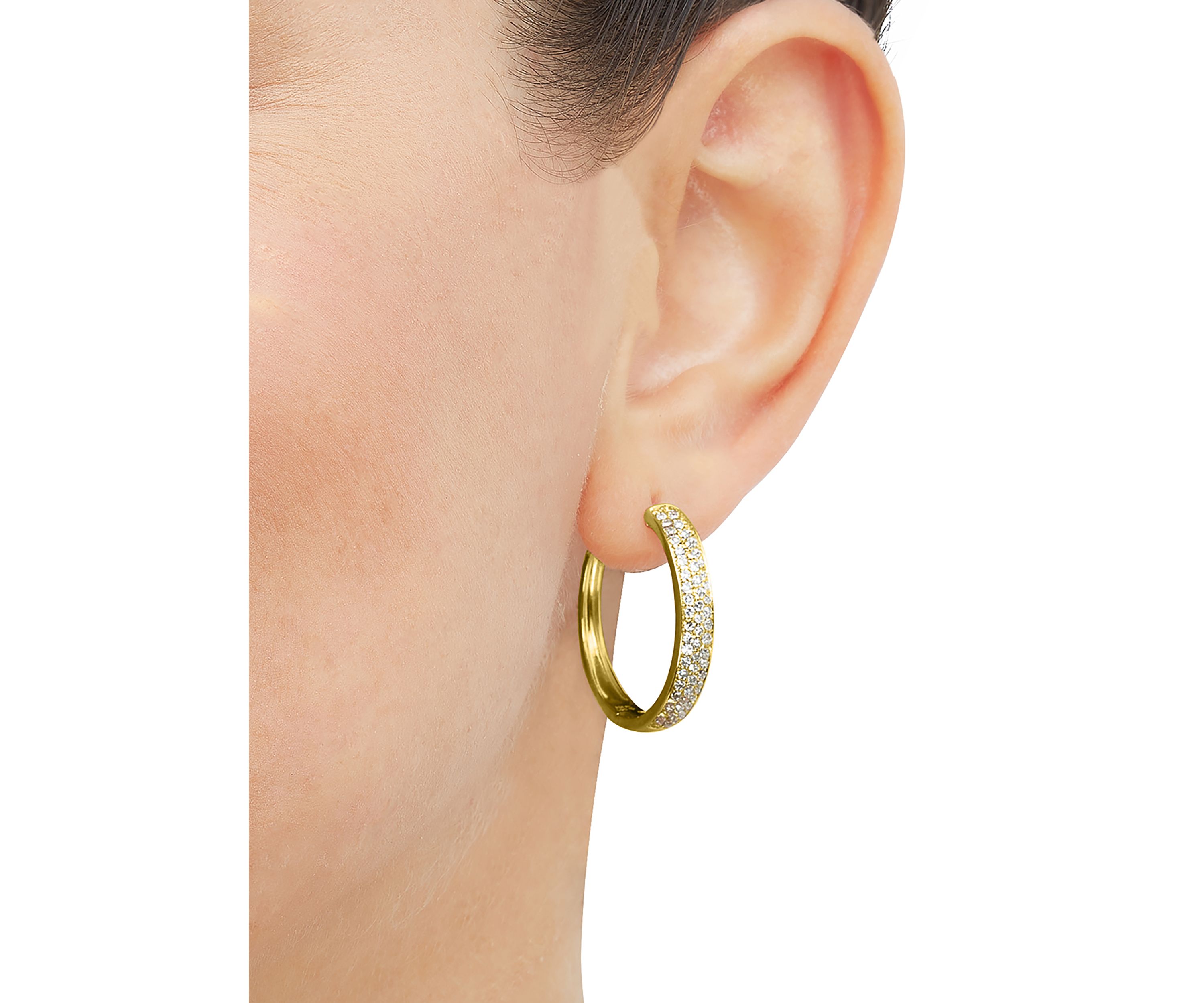 1 ct. t.w. Lab Grown Diamond Hoop Earrings in Sterling Silver