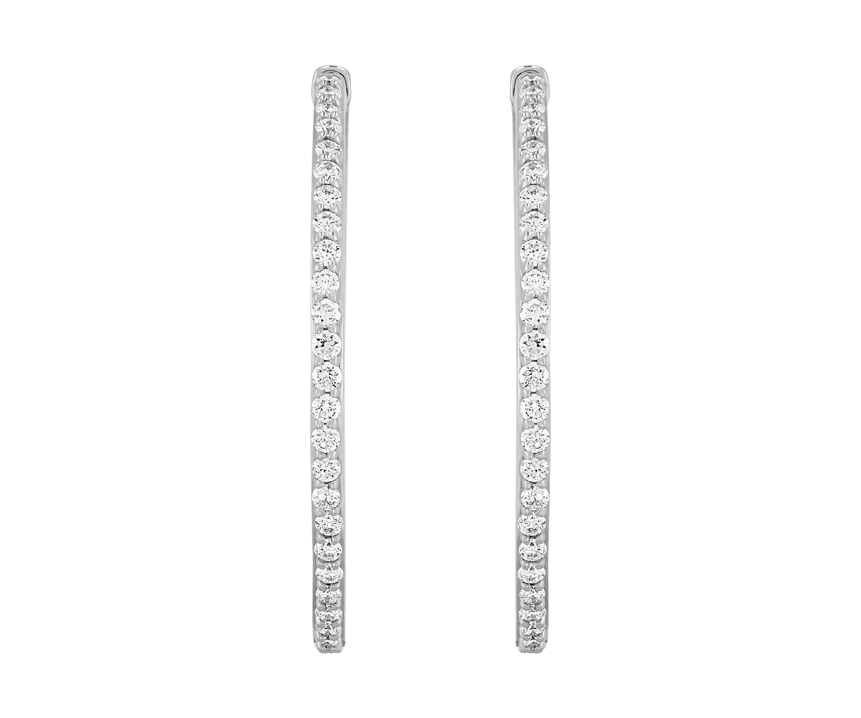 1 ct. t.w. Lab Grown Diamond Hoop Earrings in Sterling Silver