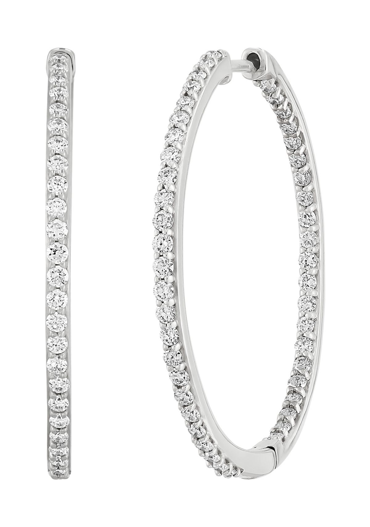 1 ct. t.w. Lab Grown Diamond Hoop Earrings in Sterling Silver