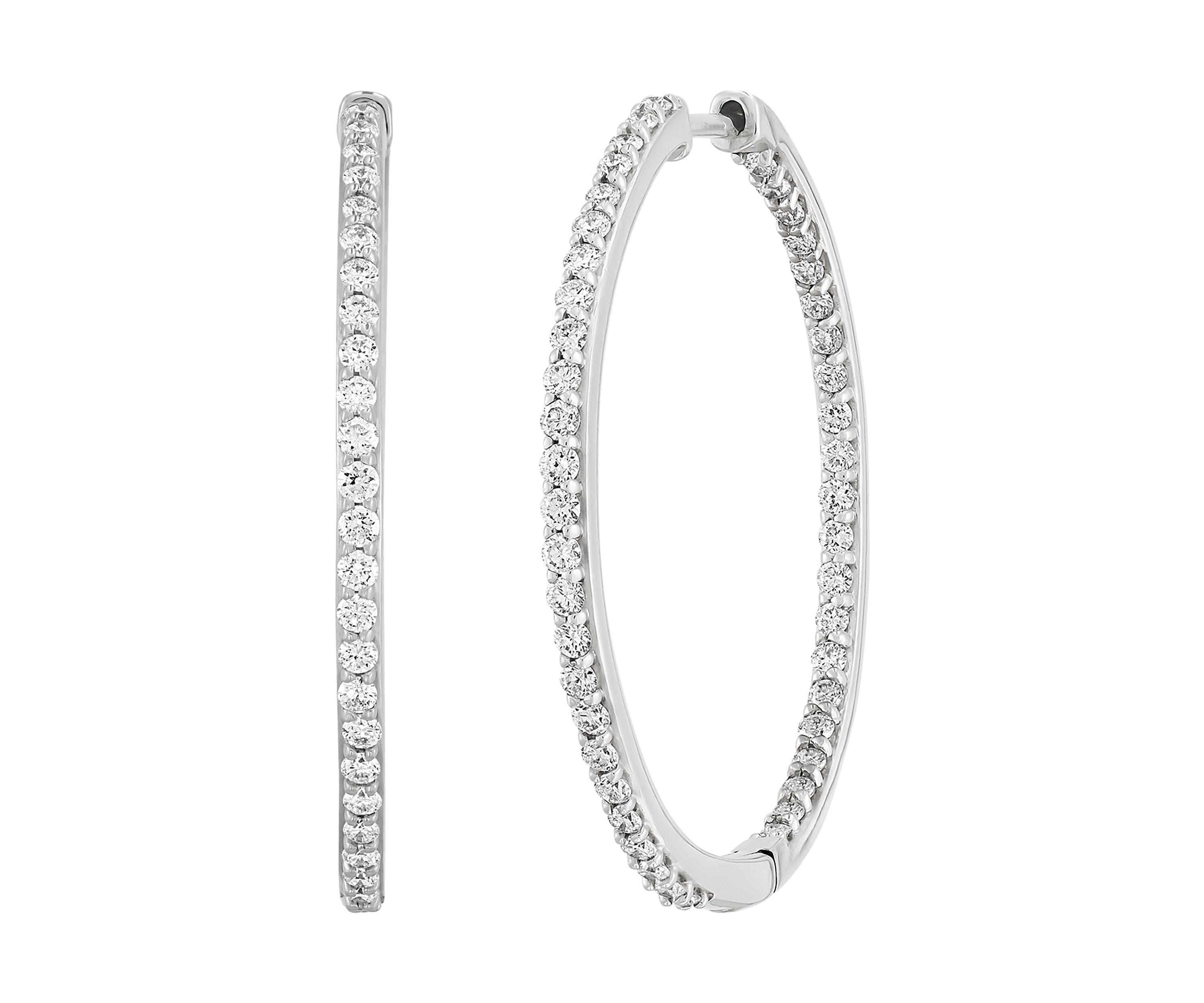 1 ct. t.w. Lab Grown Diamond Hoop Earrings in Sterling Silver