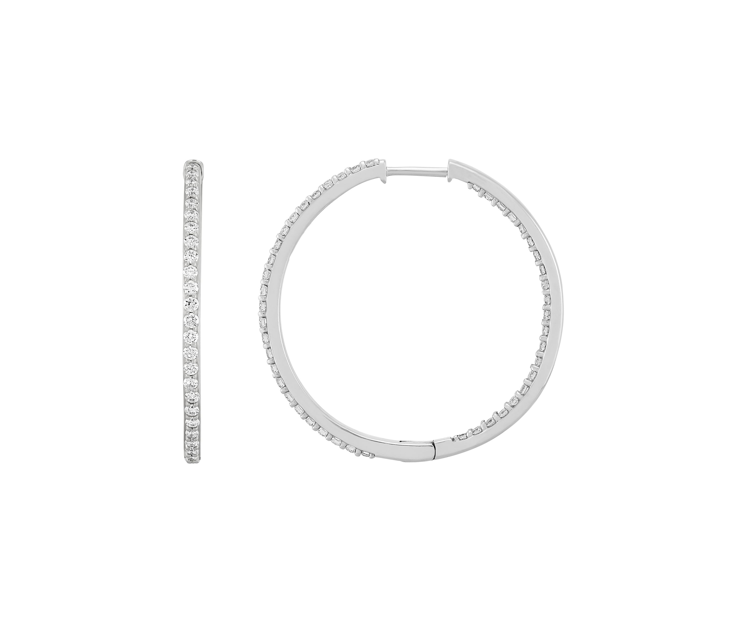1 ct. t.w. Lab Grown Diamond Hoop Earrings in Sterling Silver