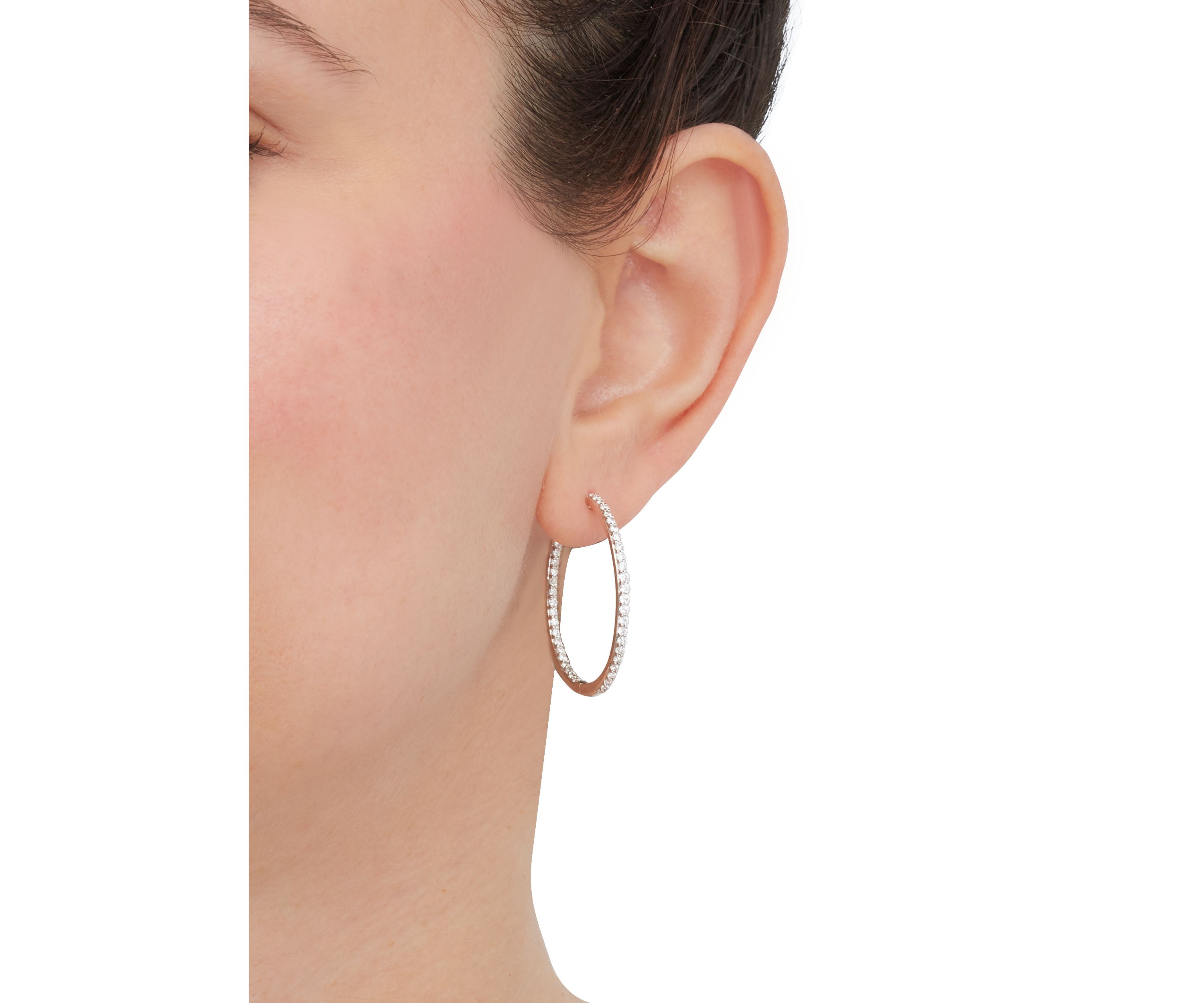 1 ct. t.w. Lab Grown Diamond Hoop Earrings in Sterling Silver