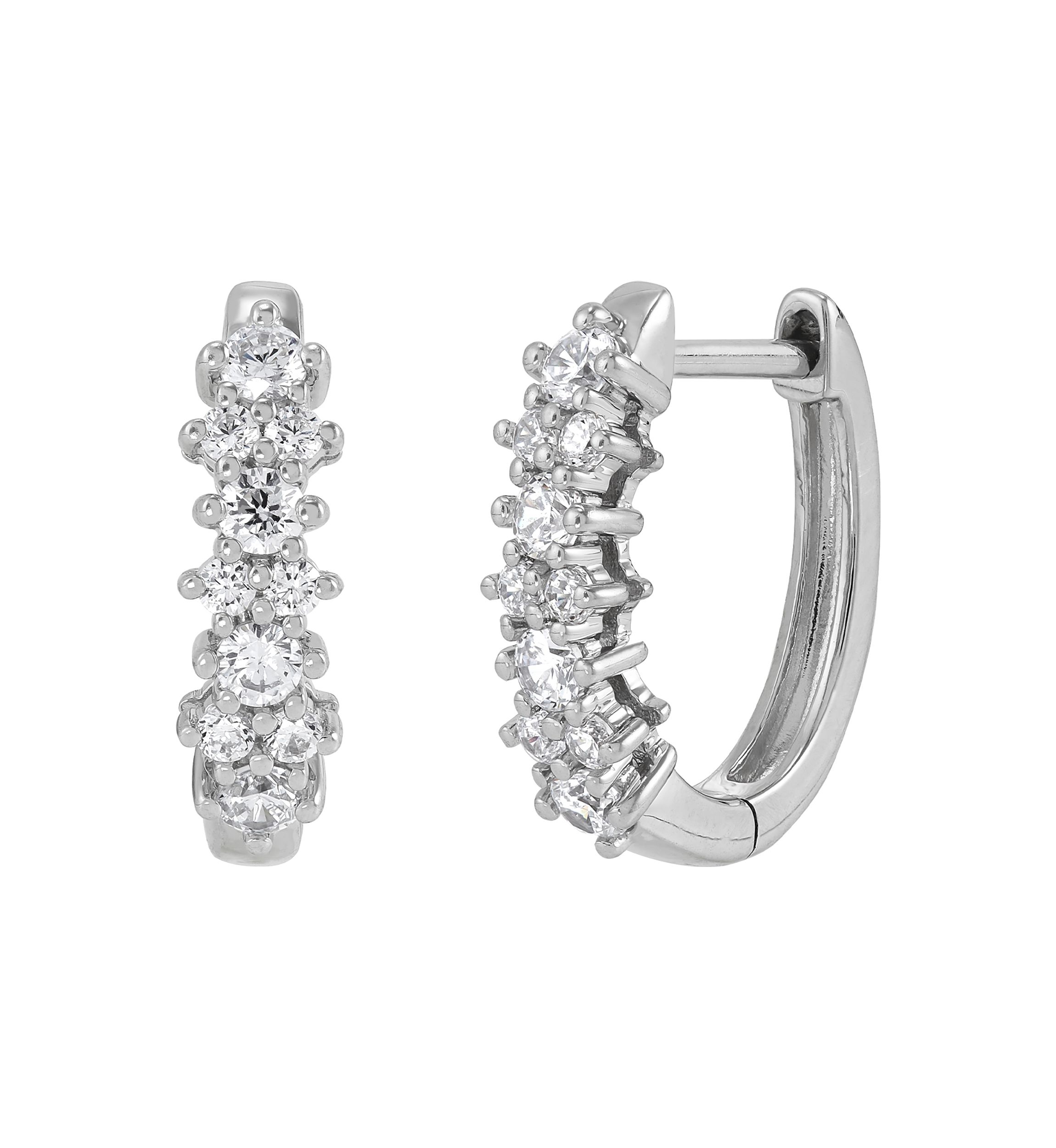 1/2 ct. t.w. Lab Grown Diamond Hoop Earrings in Sterling Silver