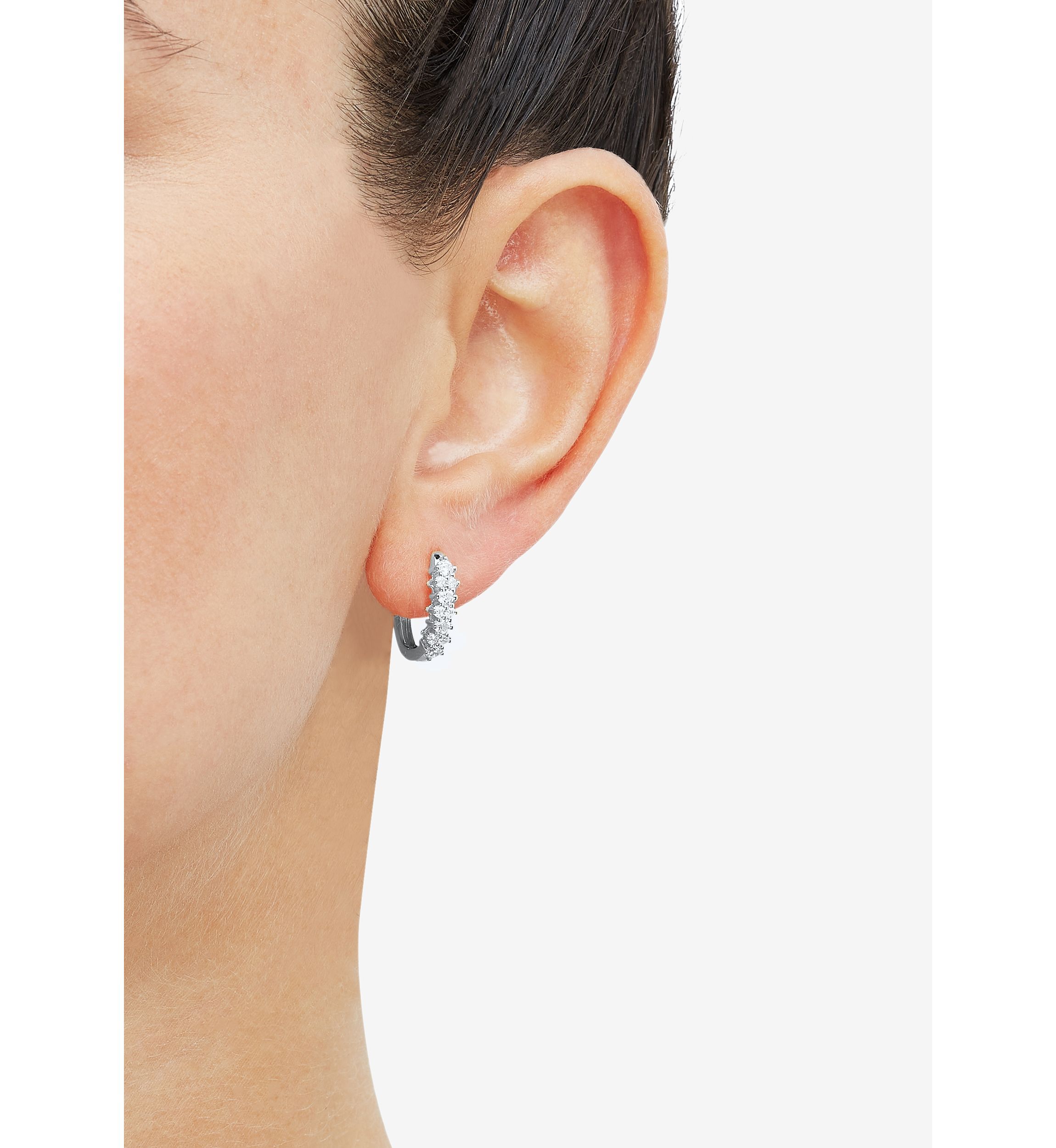 1/2 ct. t.w. Lab Grown Diamond Hoop Earrings in Sterling Silver