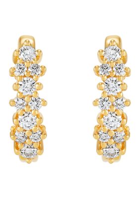 Belk & Co Lab Grown 1/2 ct. t.w. Diamond Hoop Earrings in Gold Over Sterling Silver