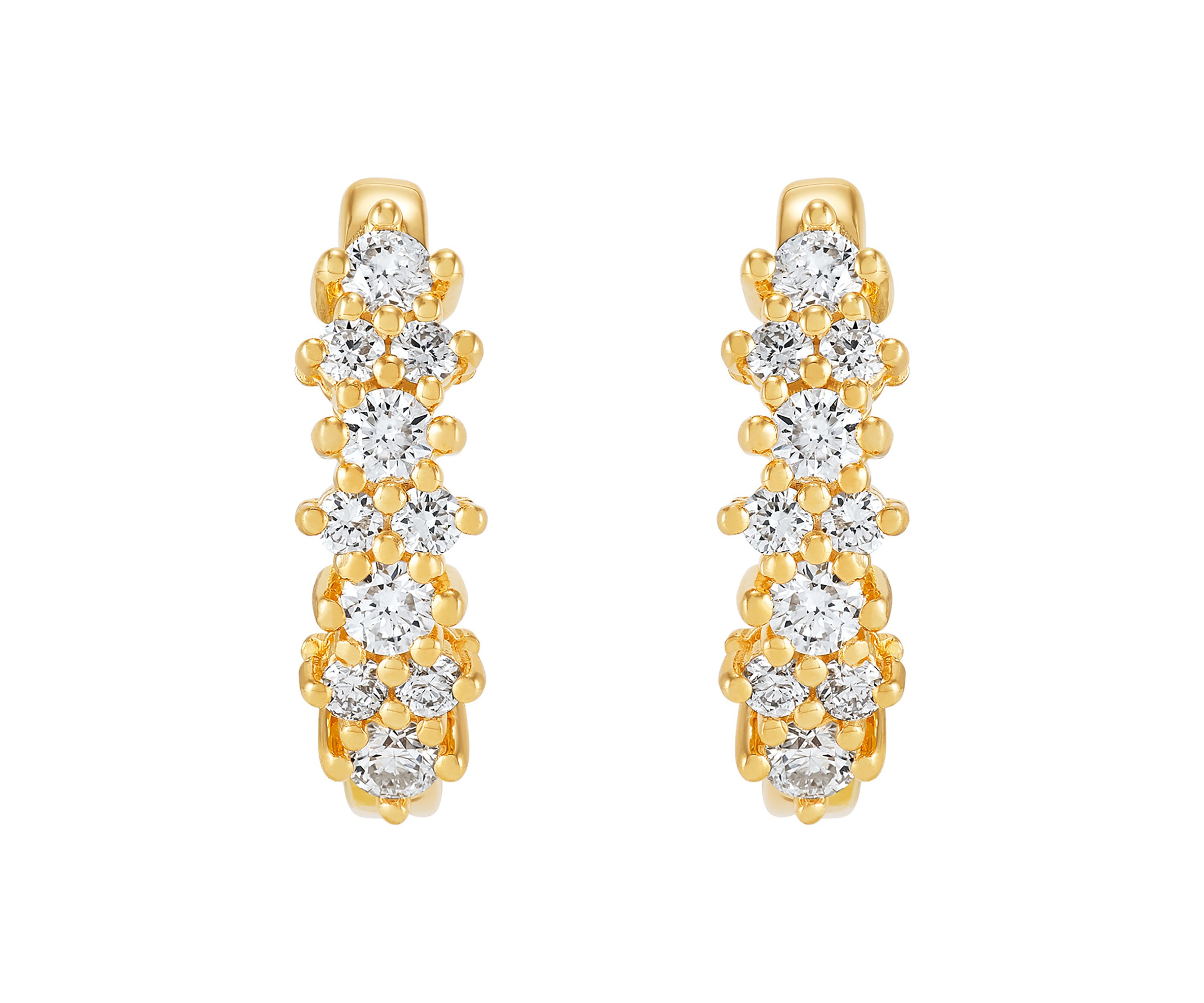 Lab Grown 1/2 ct. t.w. Diamond Hoop Earrings in Gold Over Sterling Silver