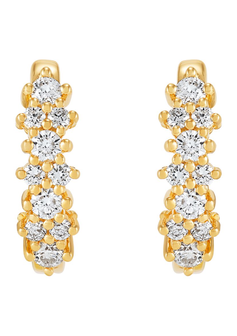 Lab Grown 1/2 ct. t.w. Diamond Hoop Earrings in Gold Over Sterling Silver