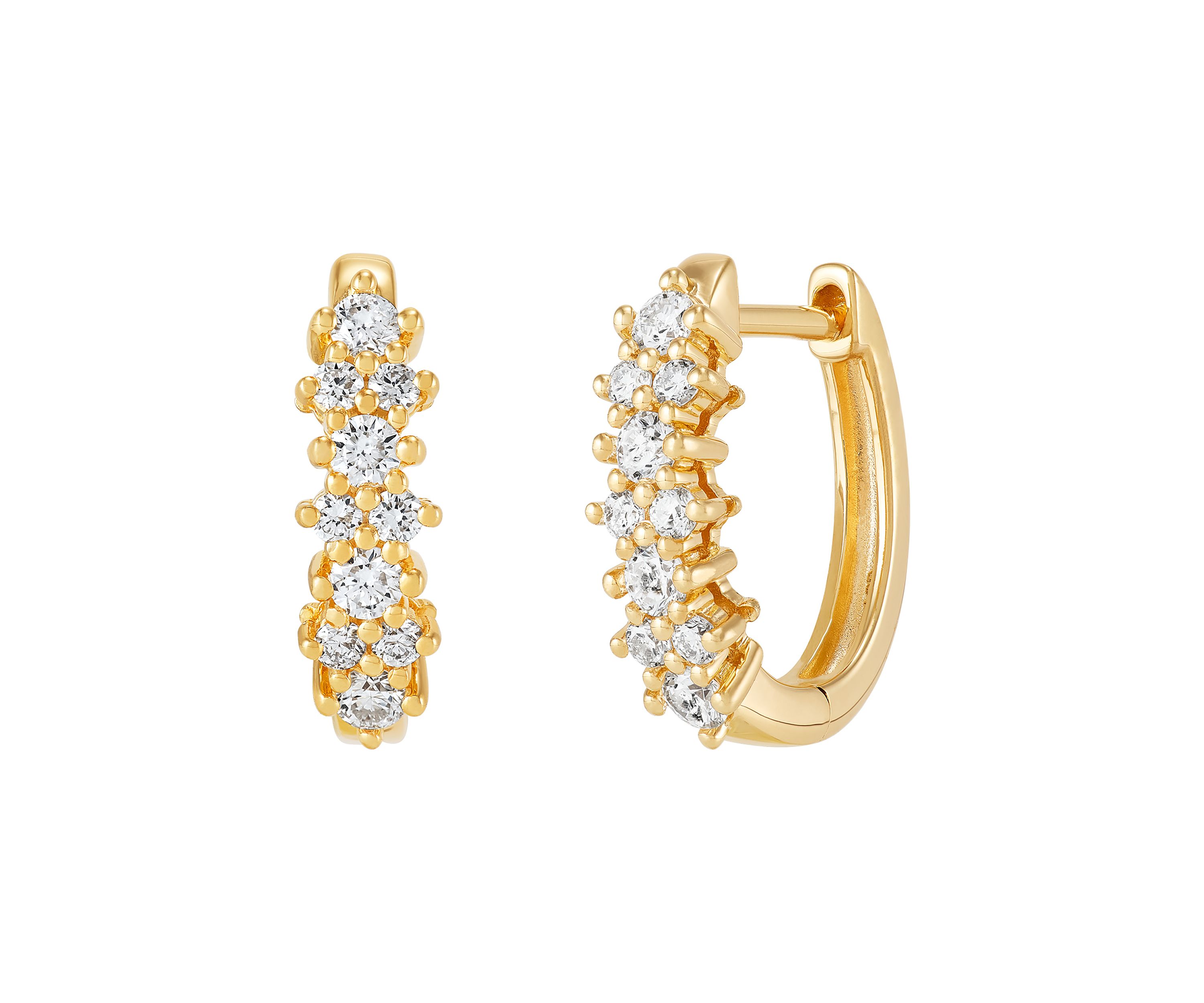 Lab Grown 1/2 ct. t.w. Diamond Hoop Earrings in Gold Over Sterling Silver