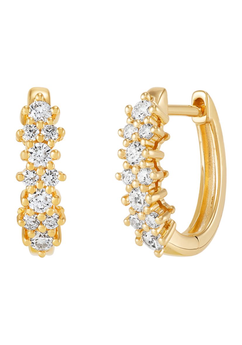 Lab Grown 1/2 ct. t.w. Diamond Hoop Earrings in Gold Over Sterling Silver