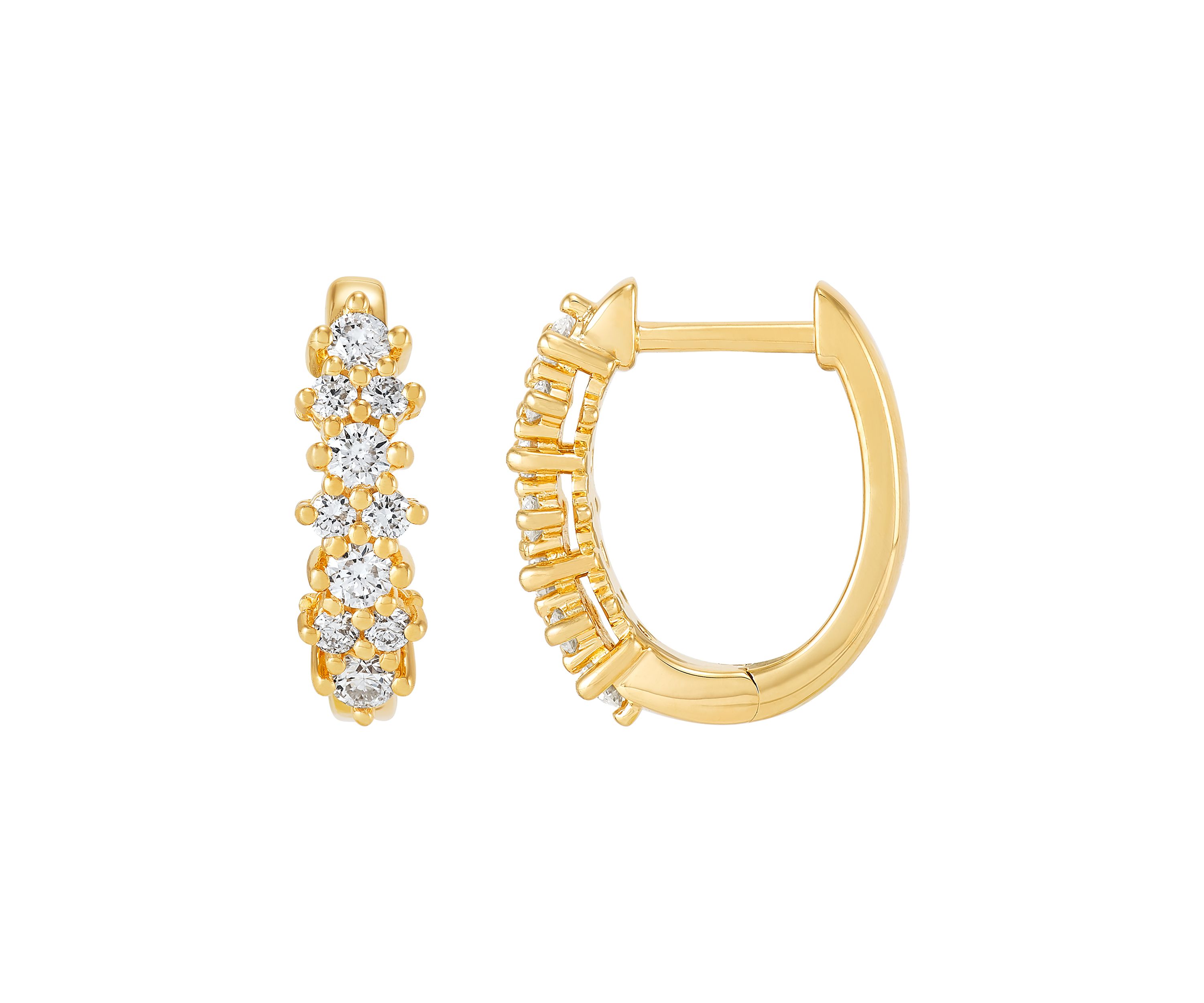 Lab Grown 1/2 ct. t.w. Diamond Hoop Earrings in Gold Over Sterling Silver
