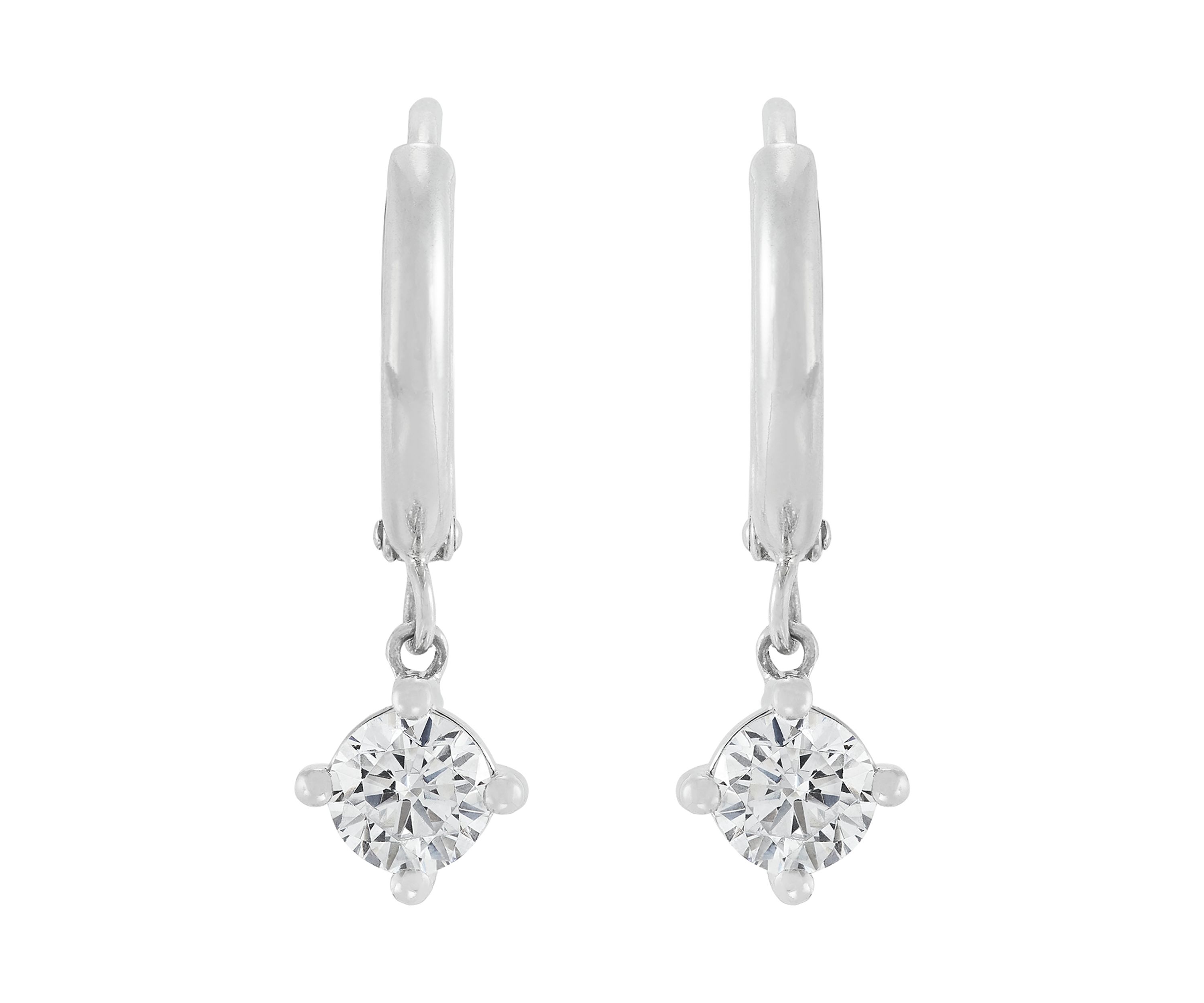 1/2 ct. t.w. Lab Grown Diamond Hoop Earrings in Sterling Silver