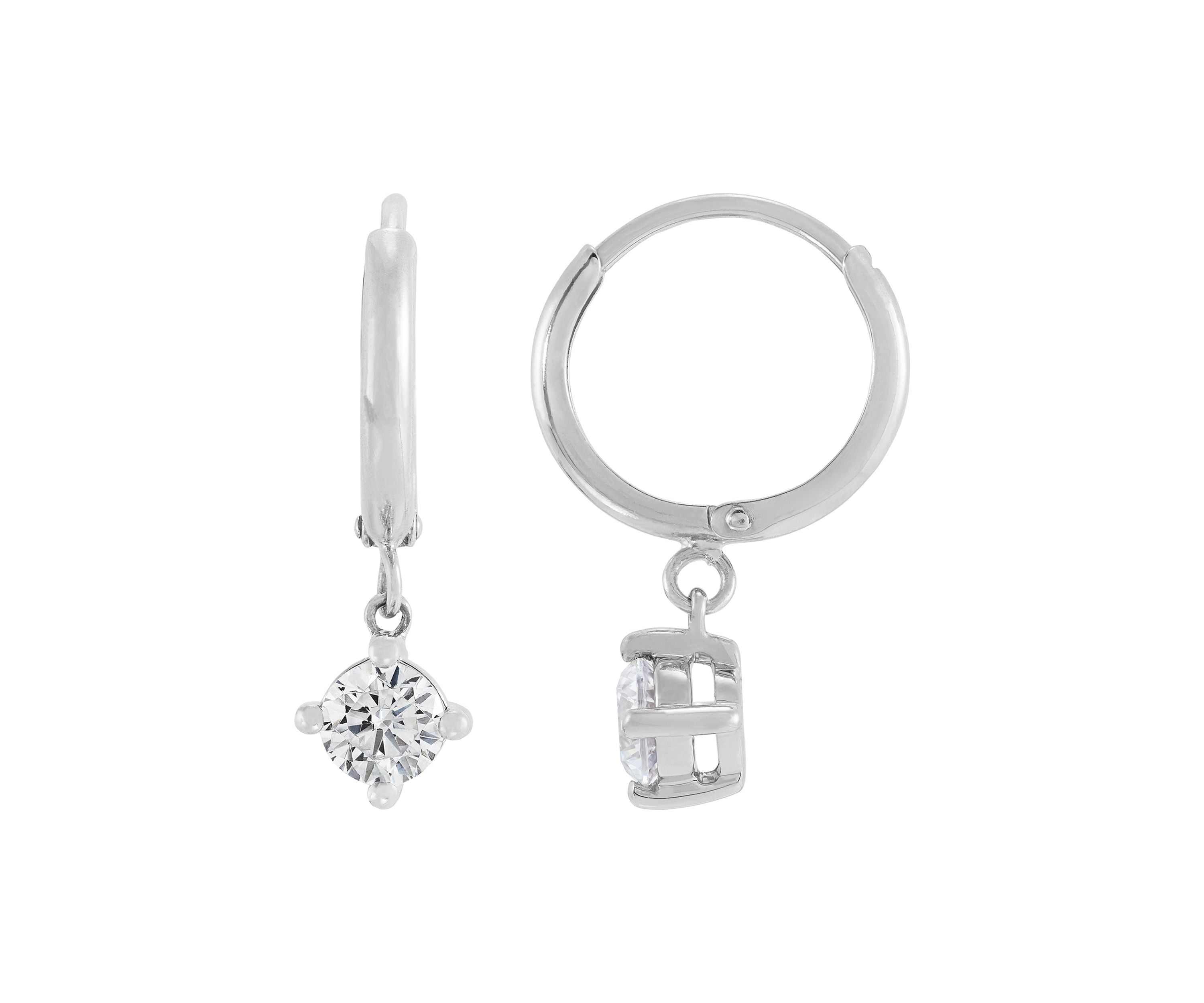 1/2 ct. t.w. Lab Grown Diamond Hoop Earrings in Sterling Silver